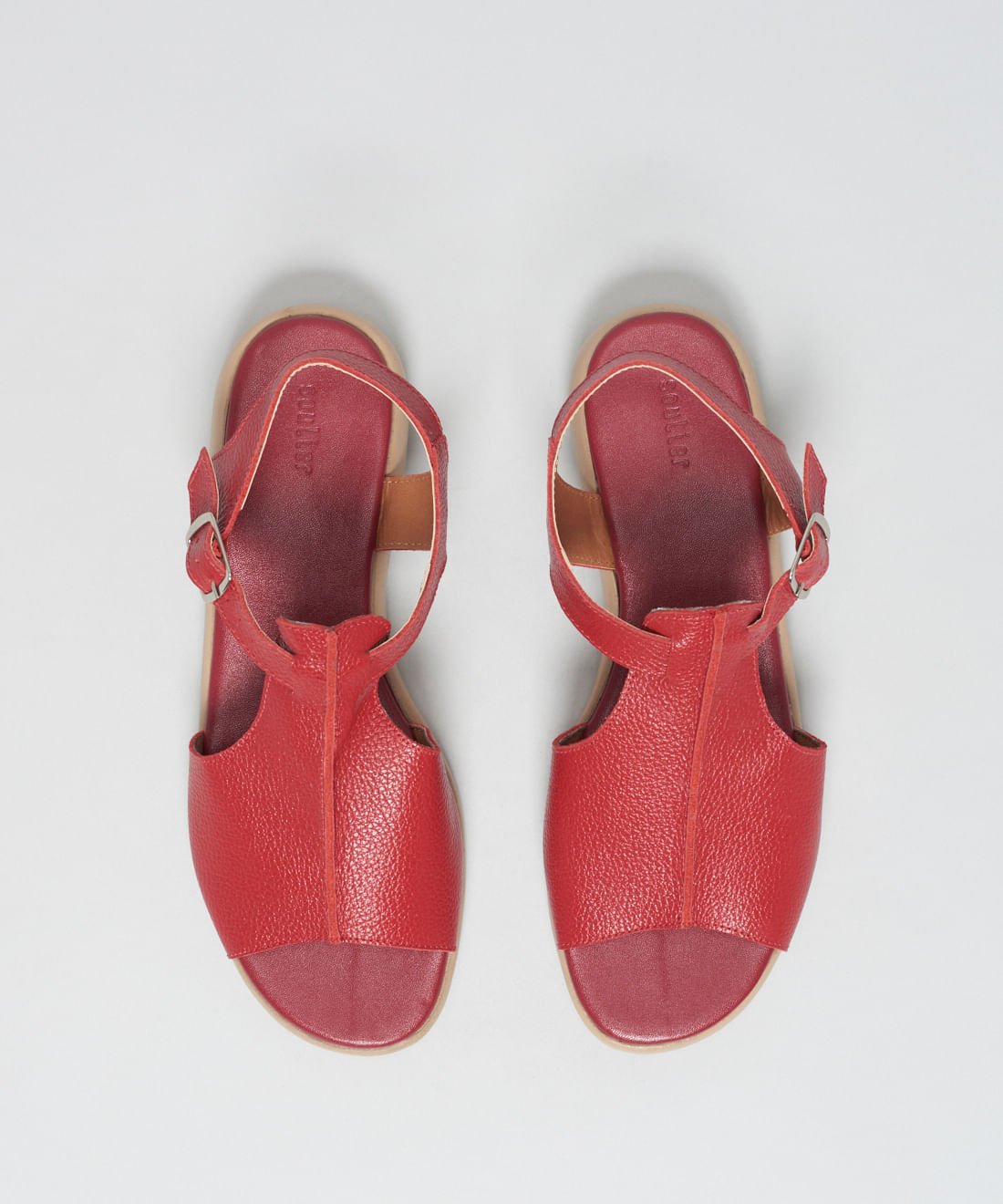 Rasteira Couro Patricia - Vermelho Vermelho 3