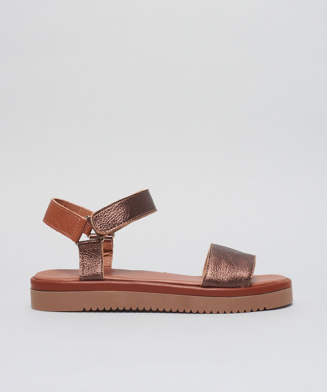 Flat Couro Joana - Bronze