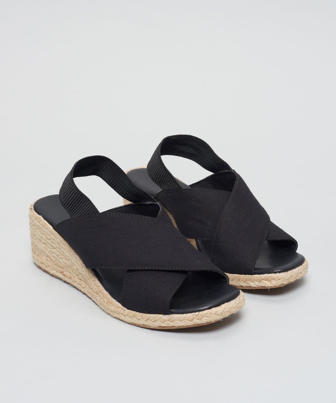 Anabela Lona Tiras Cruzadas - Preto Preto 2