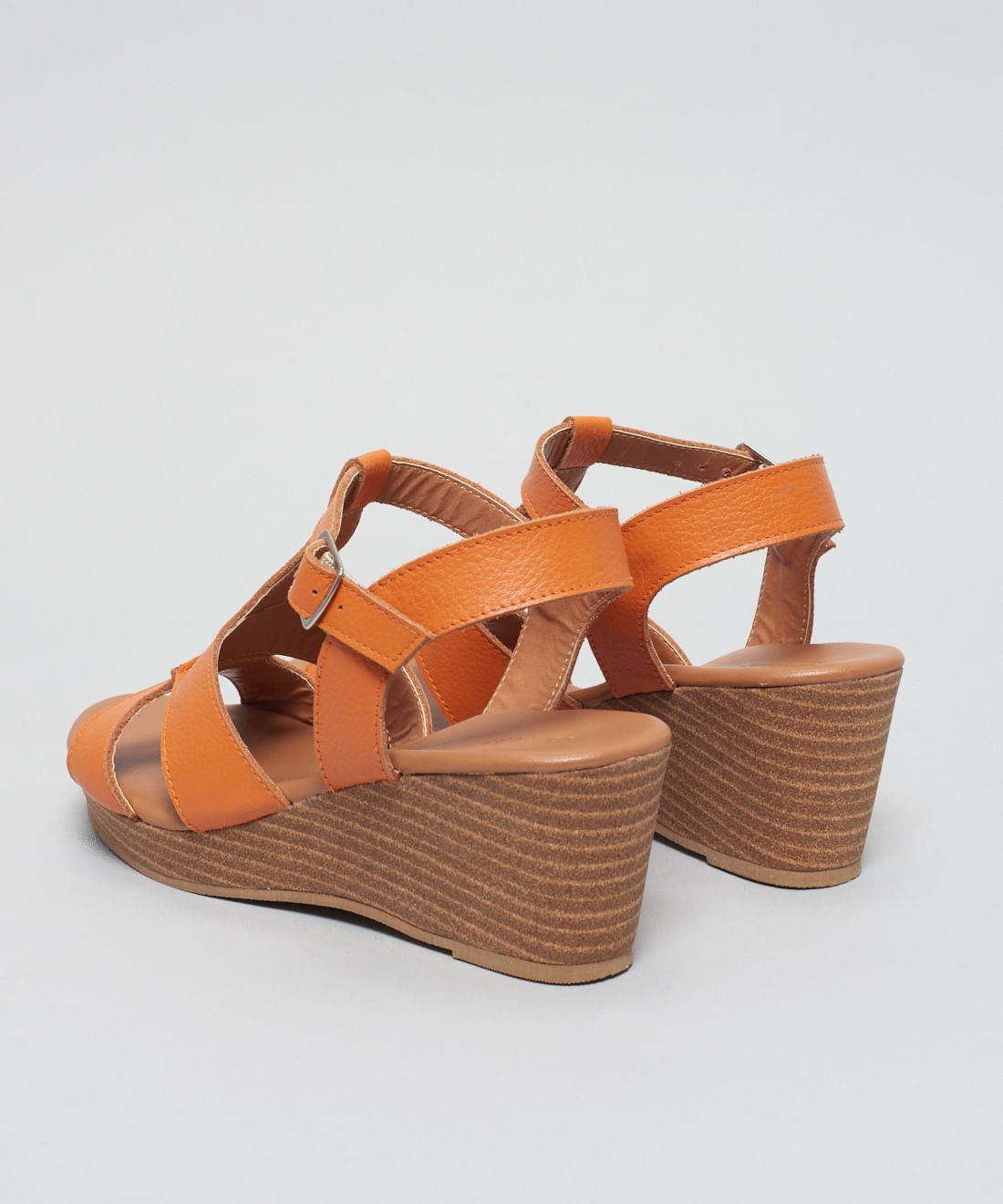 Anabela Couro Gisele - Tangerina Laranja 3