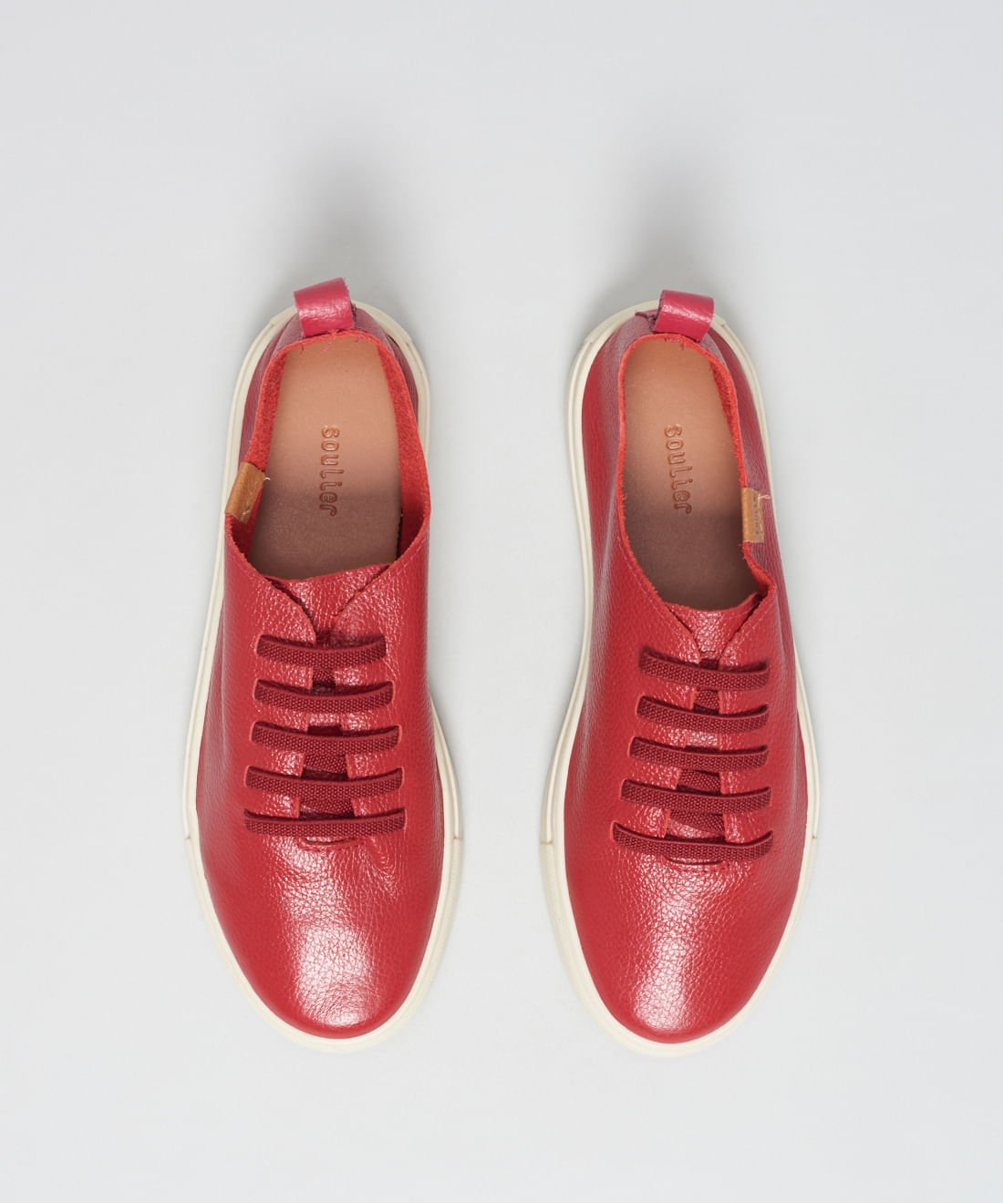 Tenis Couro Elastico Liso - Vermelho Vermelho 4
