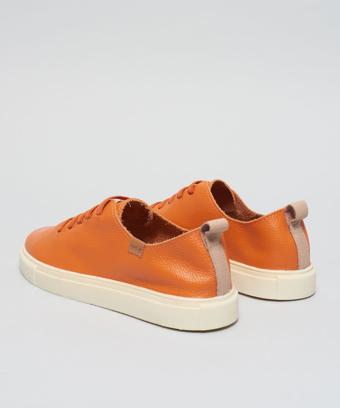 Tenis Couro Elastico Liso - Tangerina Laranja 3