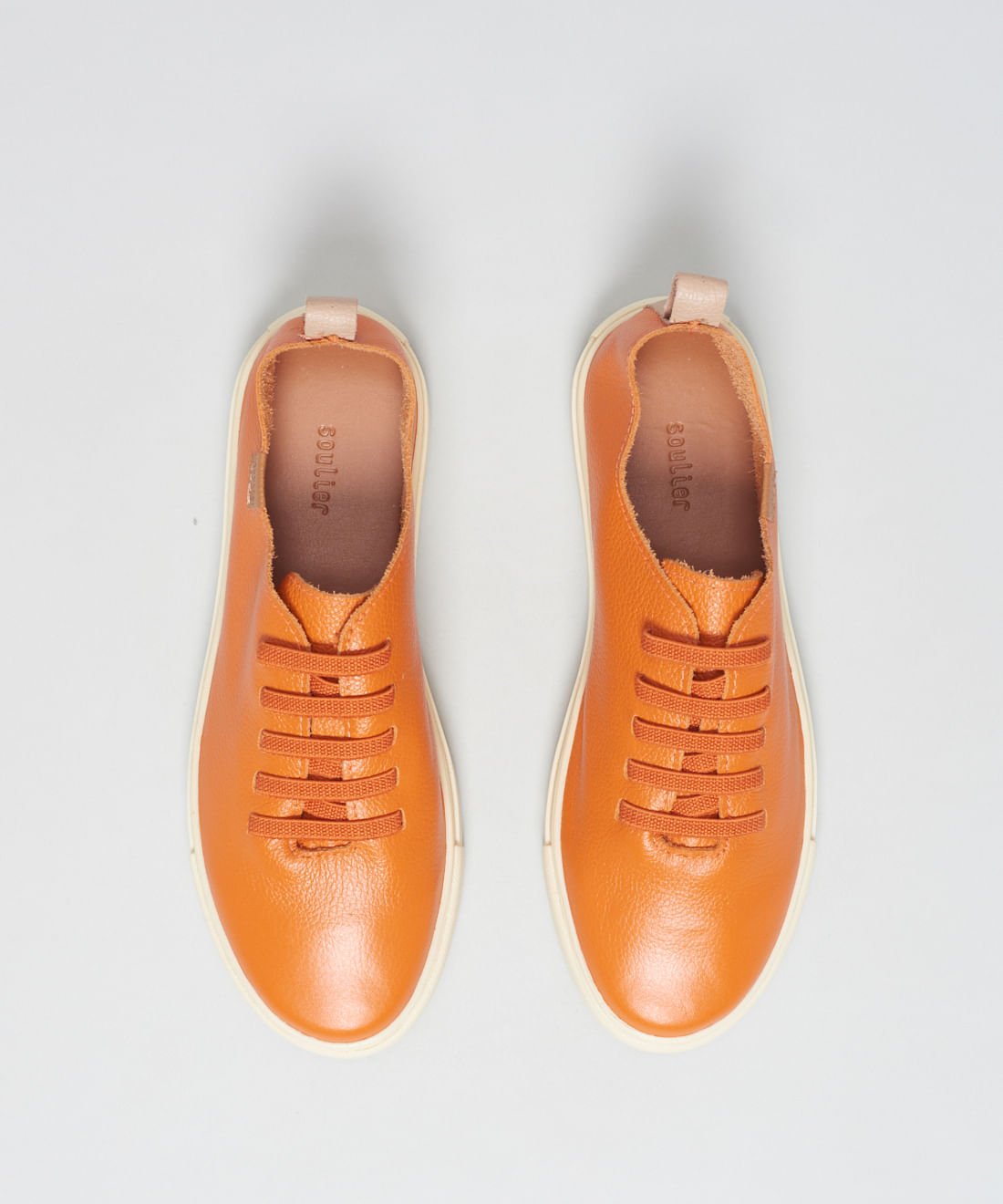 Tenis Couro Elastico Liso - Tangerina Laranja 4