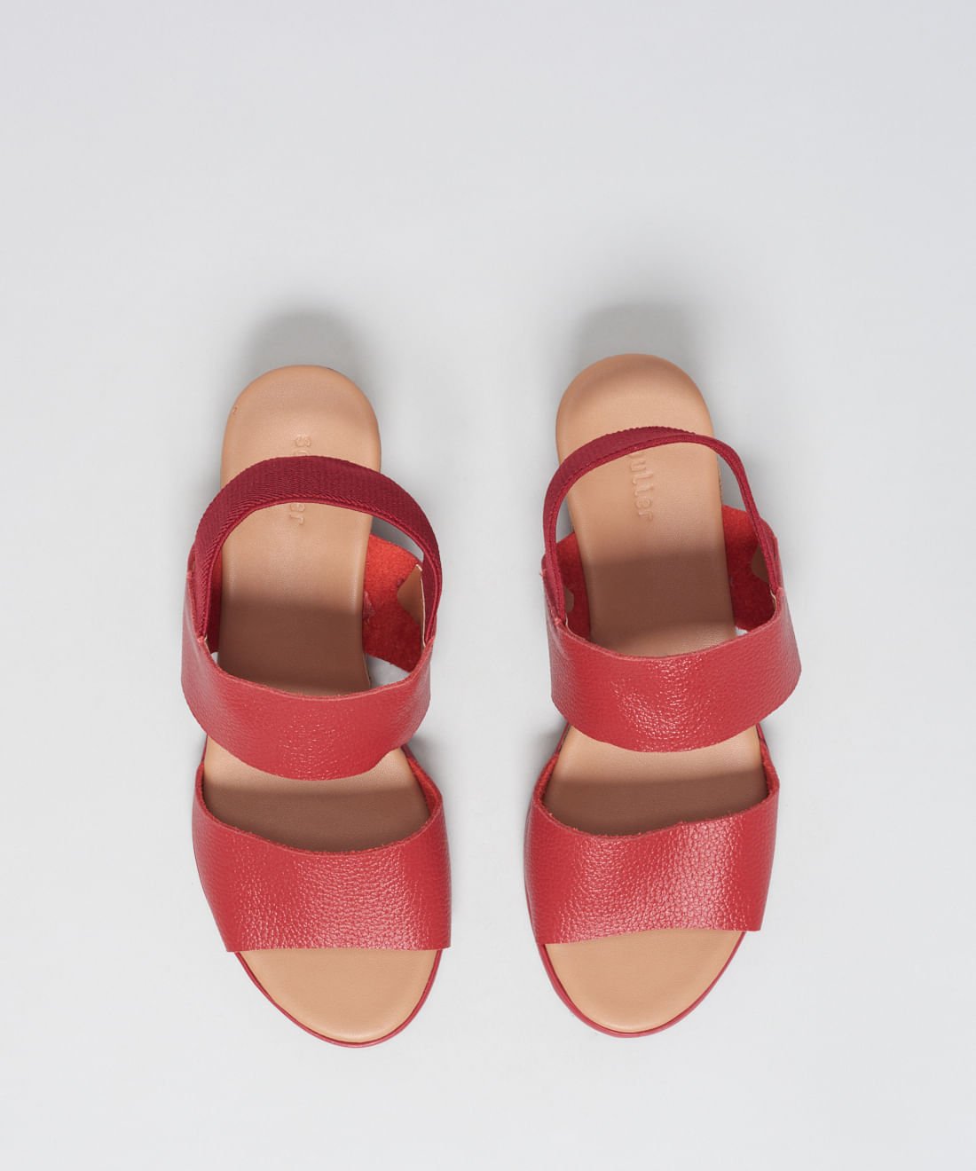 Anabela Couro Elastico Traseiro - Vermelho Vermelho 4