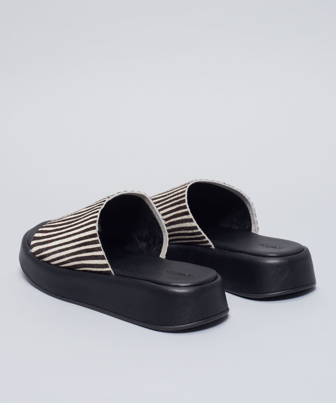 Flat Slide Pelo Zebra - Zebra Preto/Branco 3