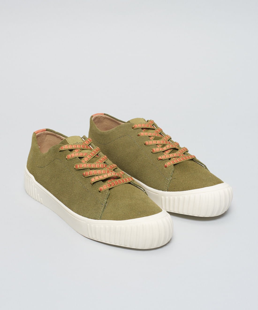 Tenis Iris Couro Camurca - Oliva Oliva 3