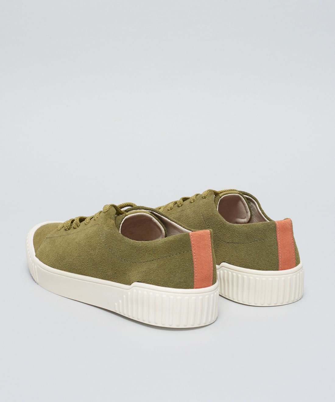 Tenis Iris Couro Camurca - Oliva Oliva 4
