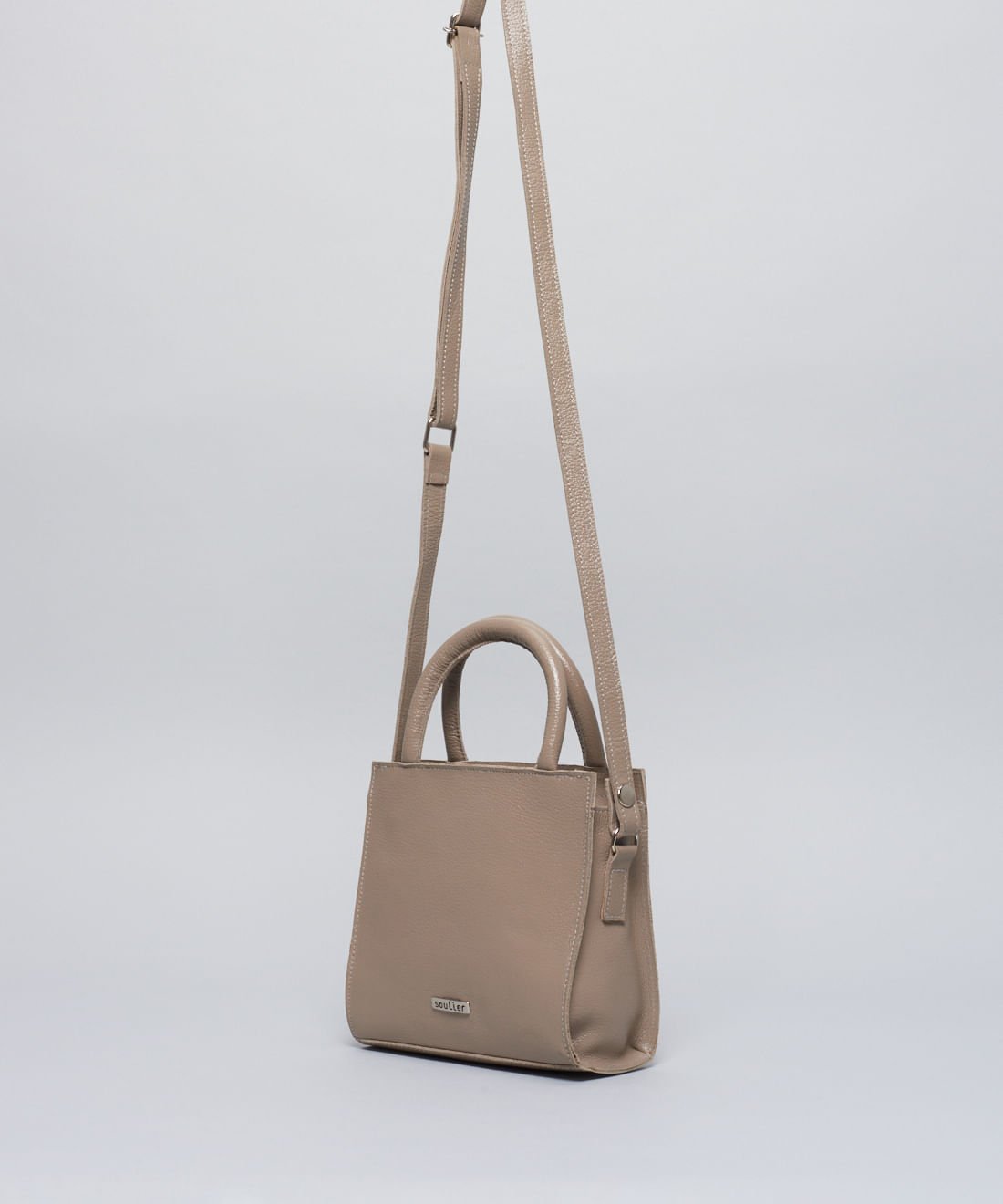 Bolsa p Couro Estruturada - Cinza Cinza 2