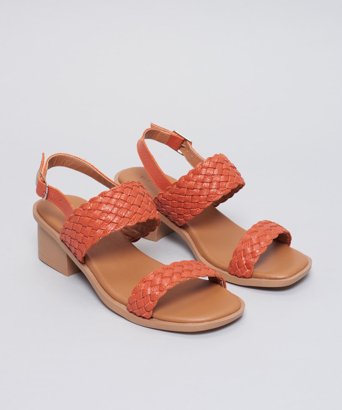 Sandalia Media Couro Tresse - Paprica Terracota 2