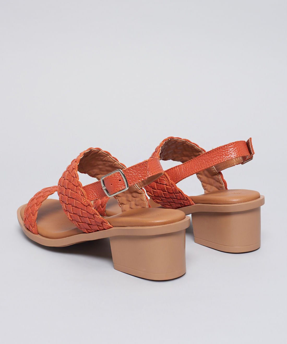 Sandalia Media Couro Tresse - Paprica Terracota 3