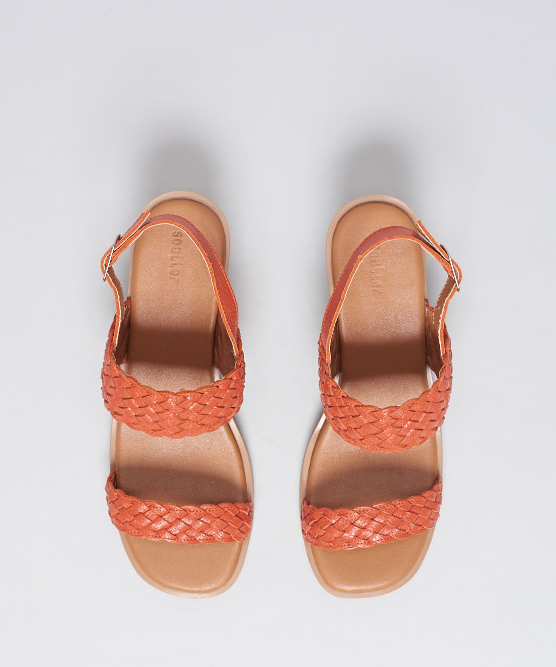 Sandalia Media Couro Tresse - Paprica Terracota 4