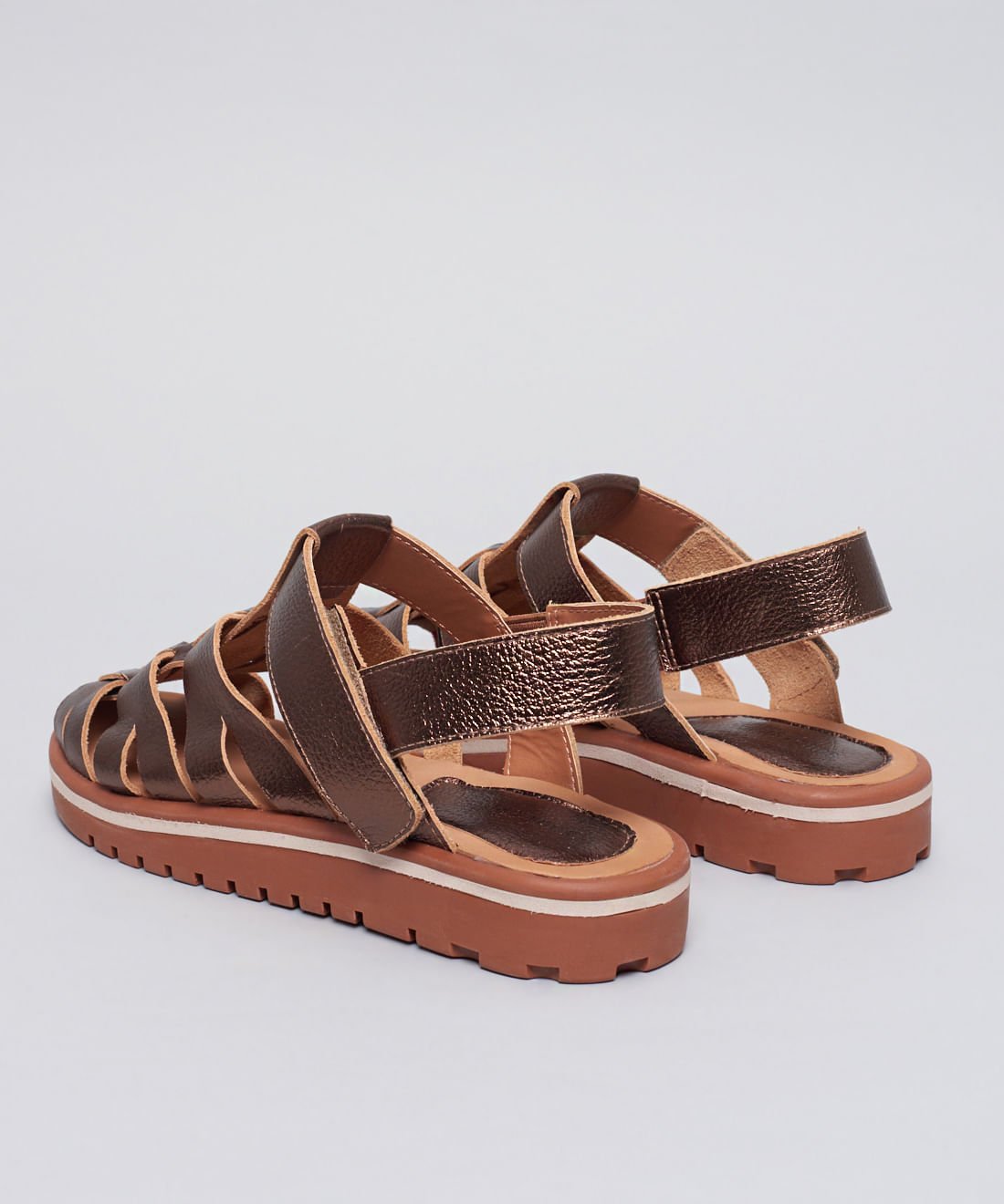 Rasteira Tratorada Pescador Velcro - Bronze Bronze 3