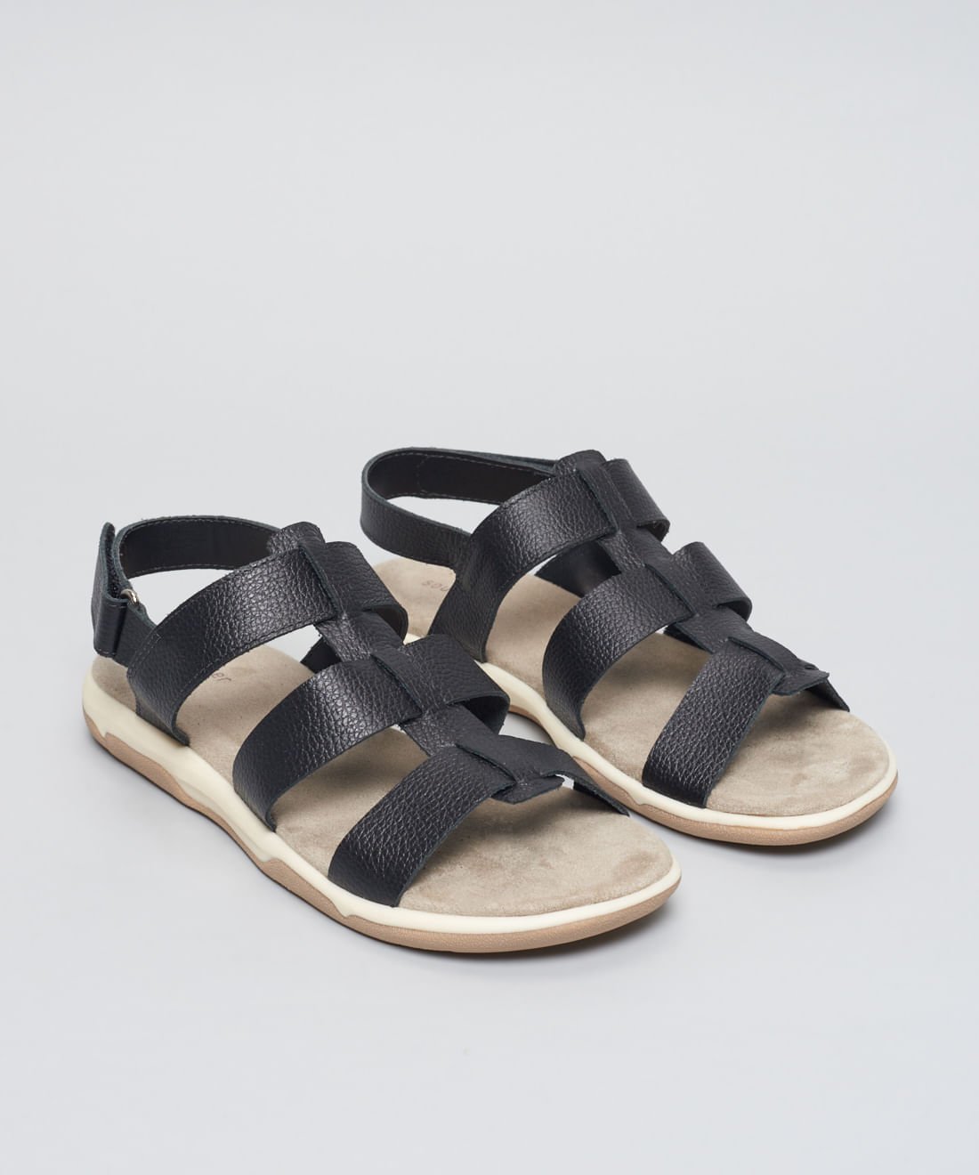 Rasteira Capri Couro Lara - Preto Preto 2