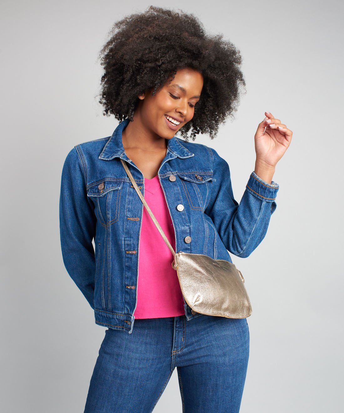 Bolsa Castanha - Metalizado Dourado 7