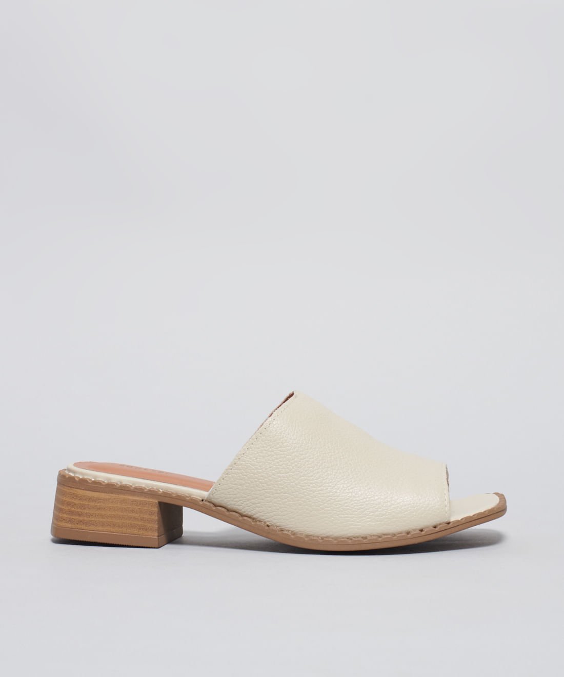 Mule Salto Couro - Offwhite