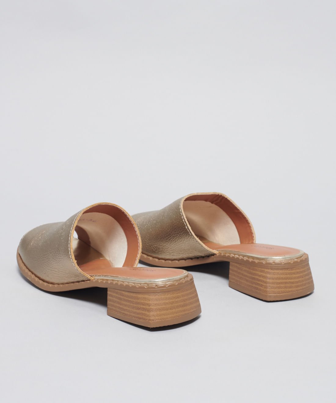 Mule Salto Couro - Prata Velho Prata 3