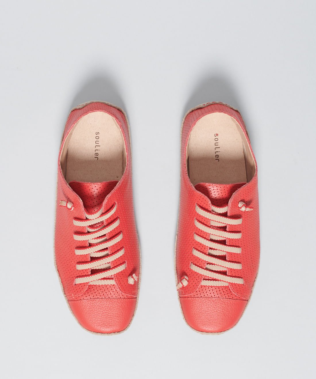 Tênis Soulier Perfuros Bicolor Feminino Vermelho 2