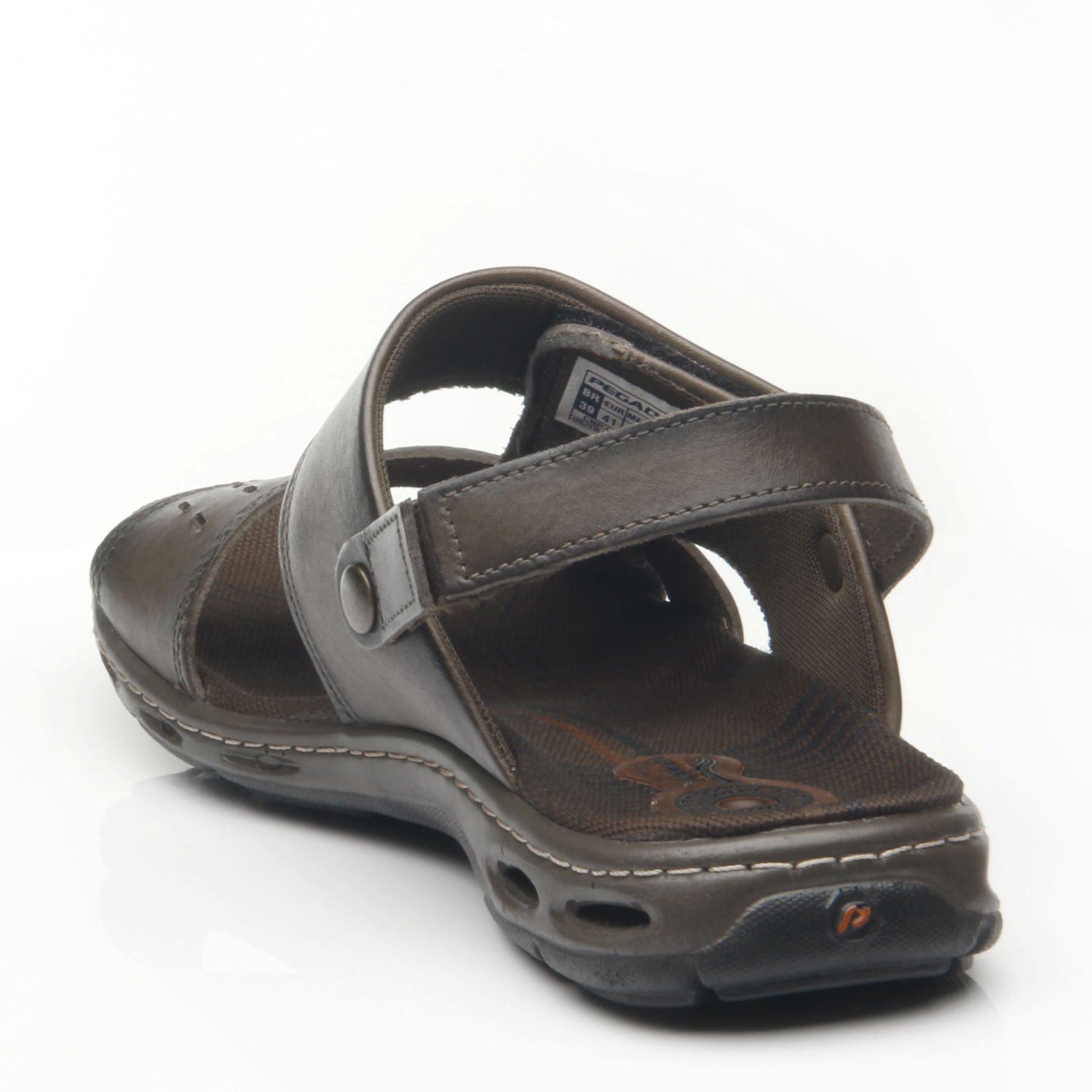 Sandália Pegada Masculina Plus Size em Couro Cravo 530653-03 Marrom 2