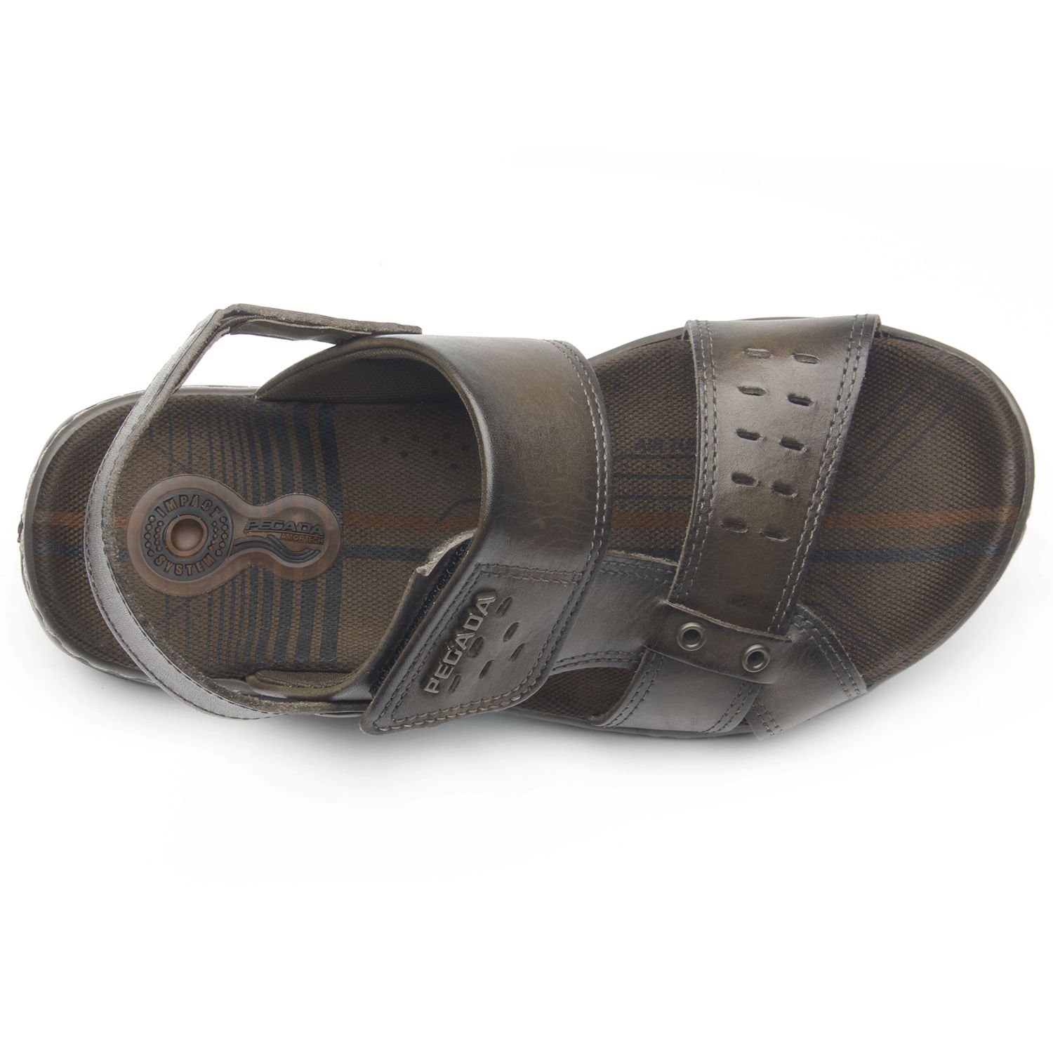 Sandália Pegada Masculina Plus Size em Couro Cravo 530653-03 Marrom 4