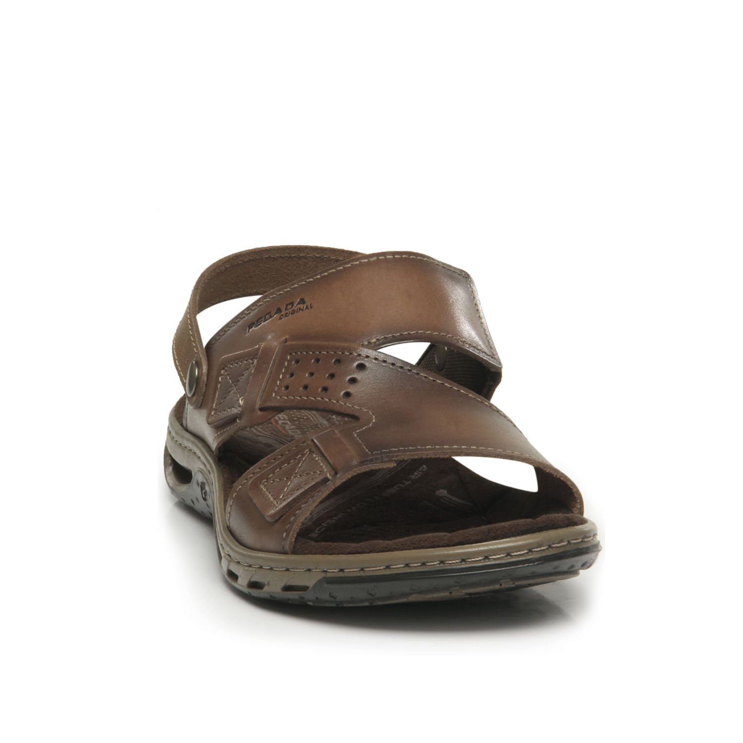 Sandália Pegada Masculina em Couro Pinhão 131662-02 Marrom 2
