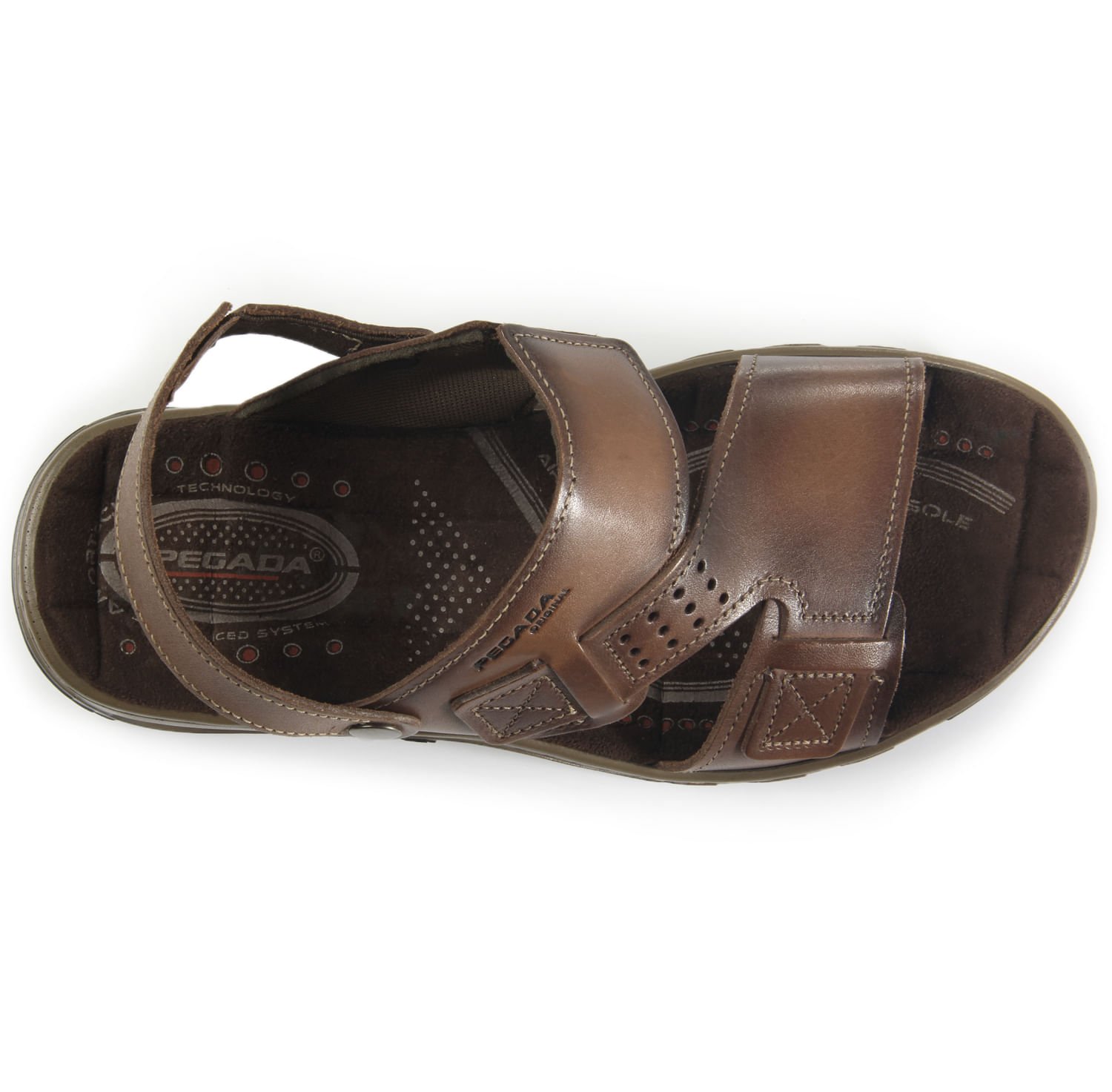 Sandália Pegada Masculina em Couro Pinhão 131662-02 Marrom 6