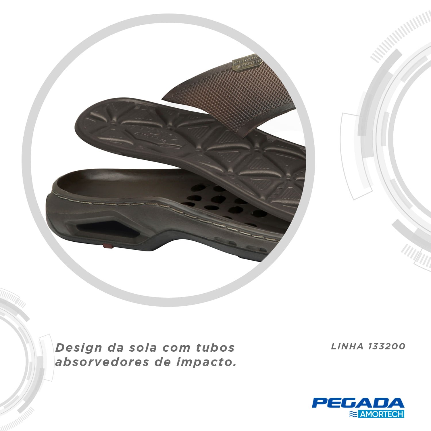 Sandália Pegada Masculina em Couro Pinhão 24l 133206-02 Marrom 4