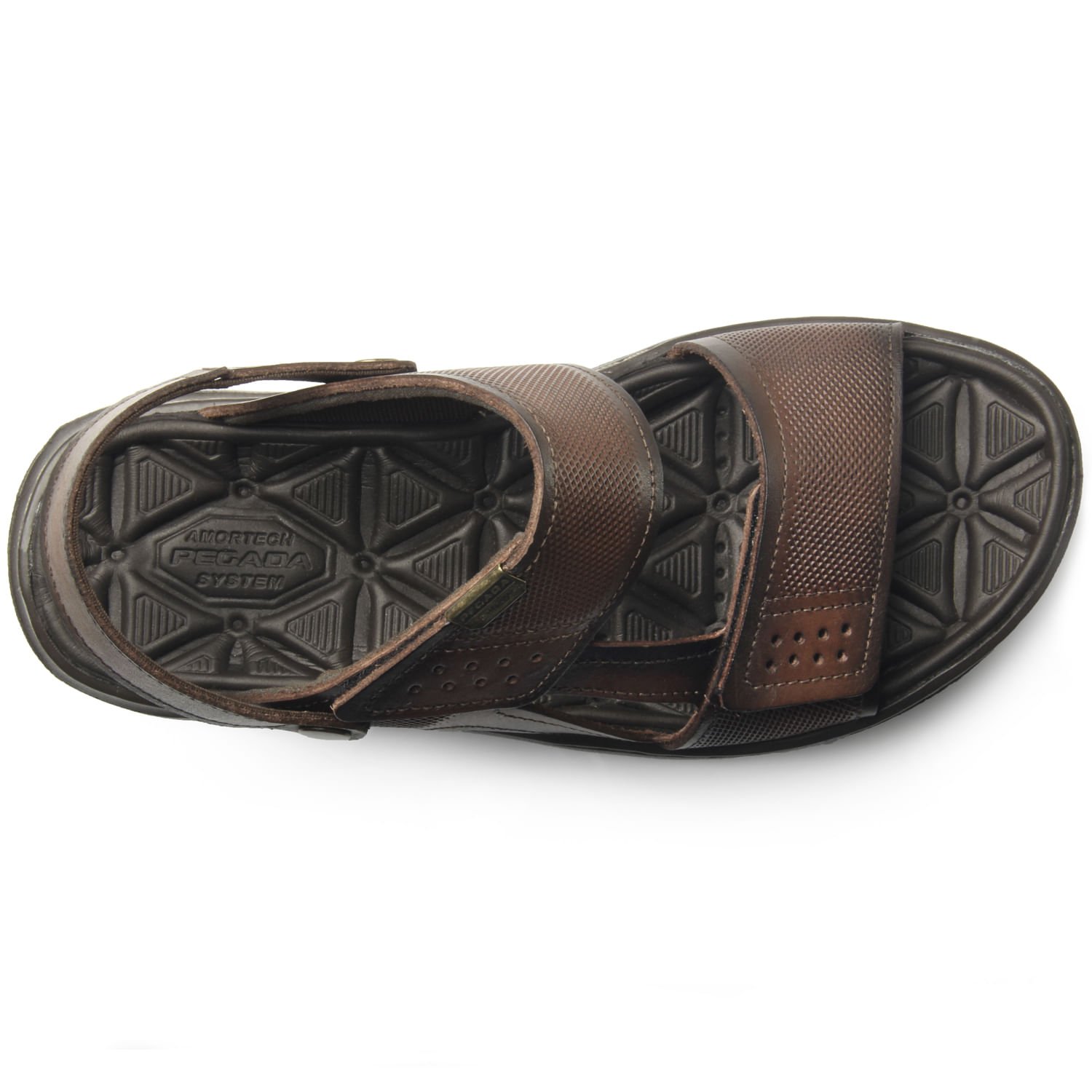 Sandália Pegada Masculina em Couro Pinhão 24l 133206-02 Marrom 6