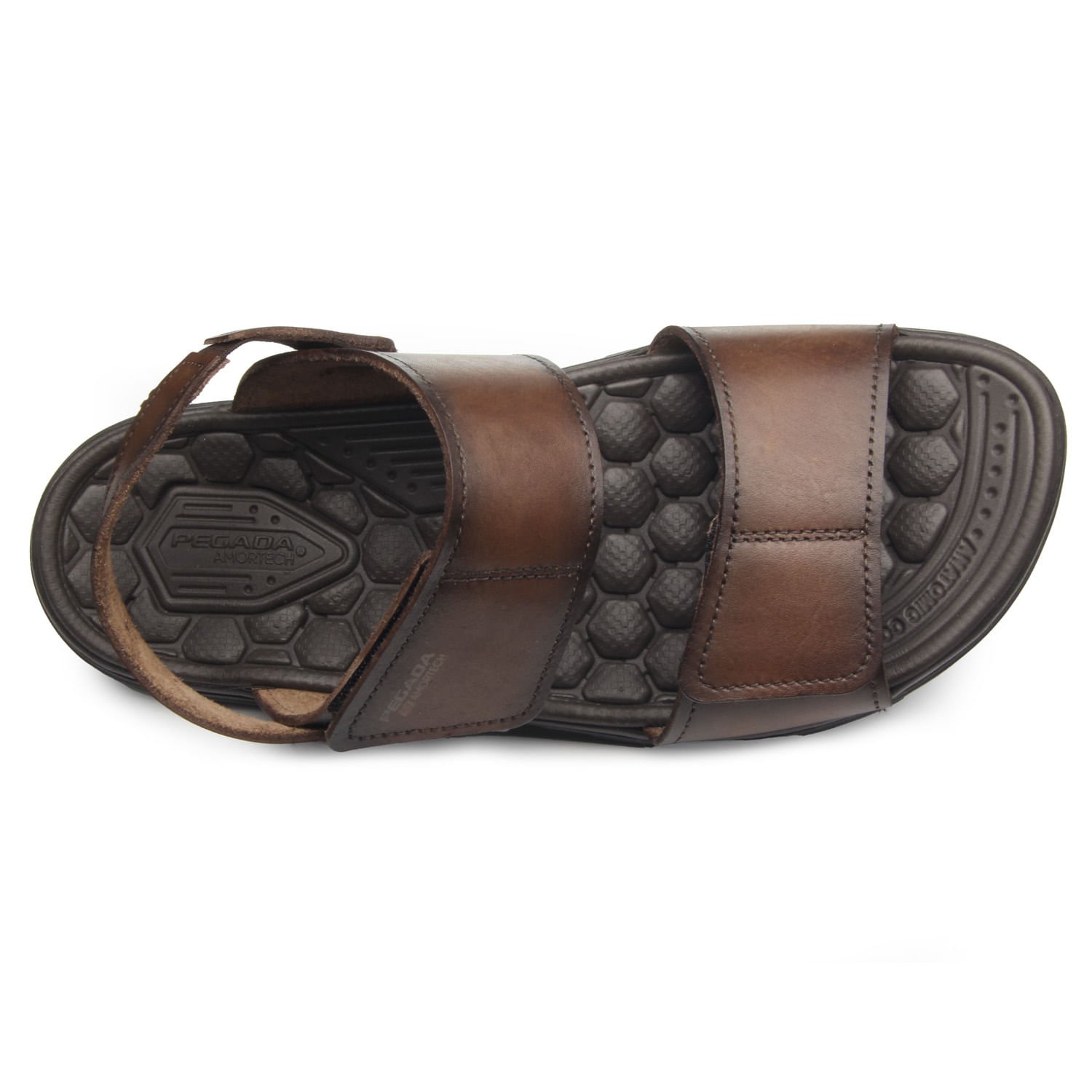 Sandália Pegada Masculina em Couro Pinhão 133303-01 Marrom 6