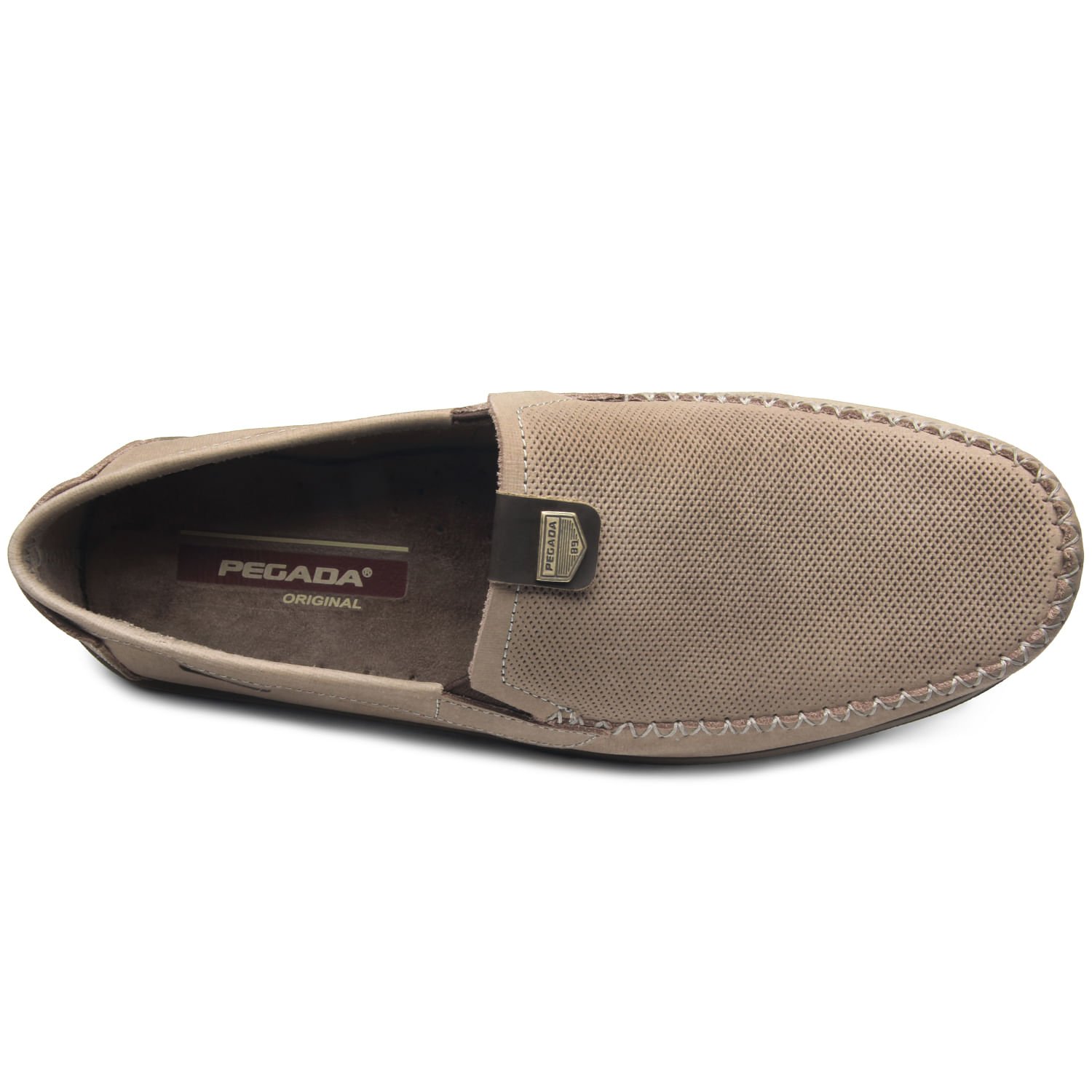 Mocassim Pegada Masculino em Couro Areia 141603-06 Marrom 5
