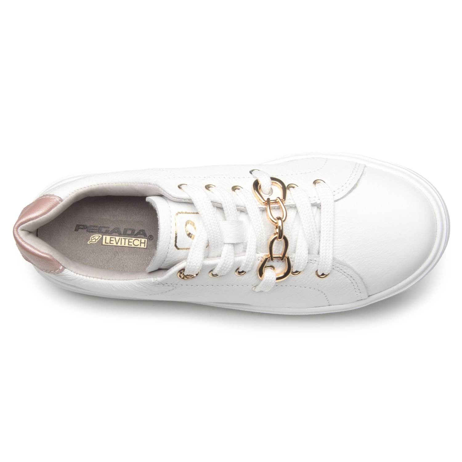 Tenis Pegada Feminino em Couro Branco 211202-02 Branco 6