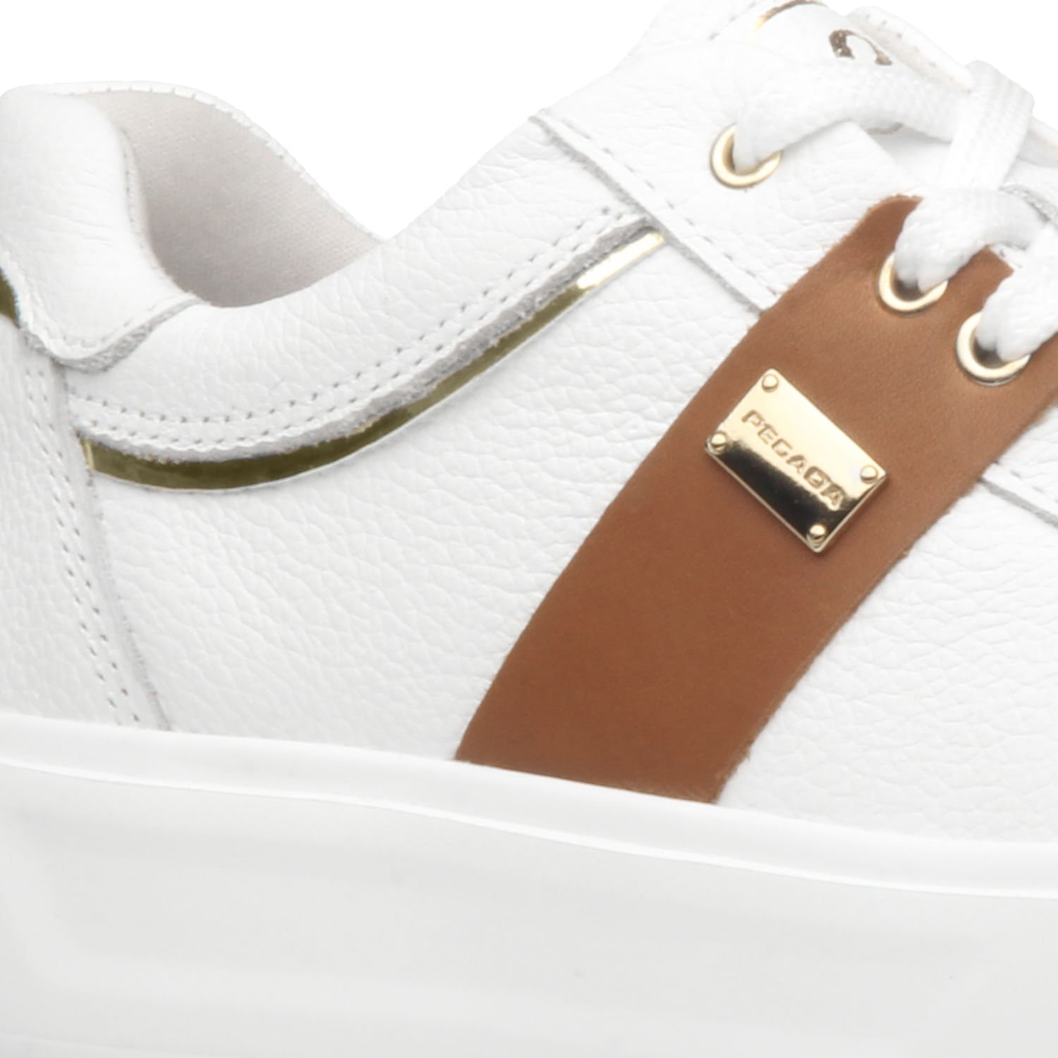 Tenis Pegada Feminino em Couro Branco 211203-01 Branco 2
