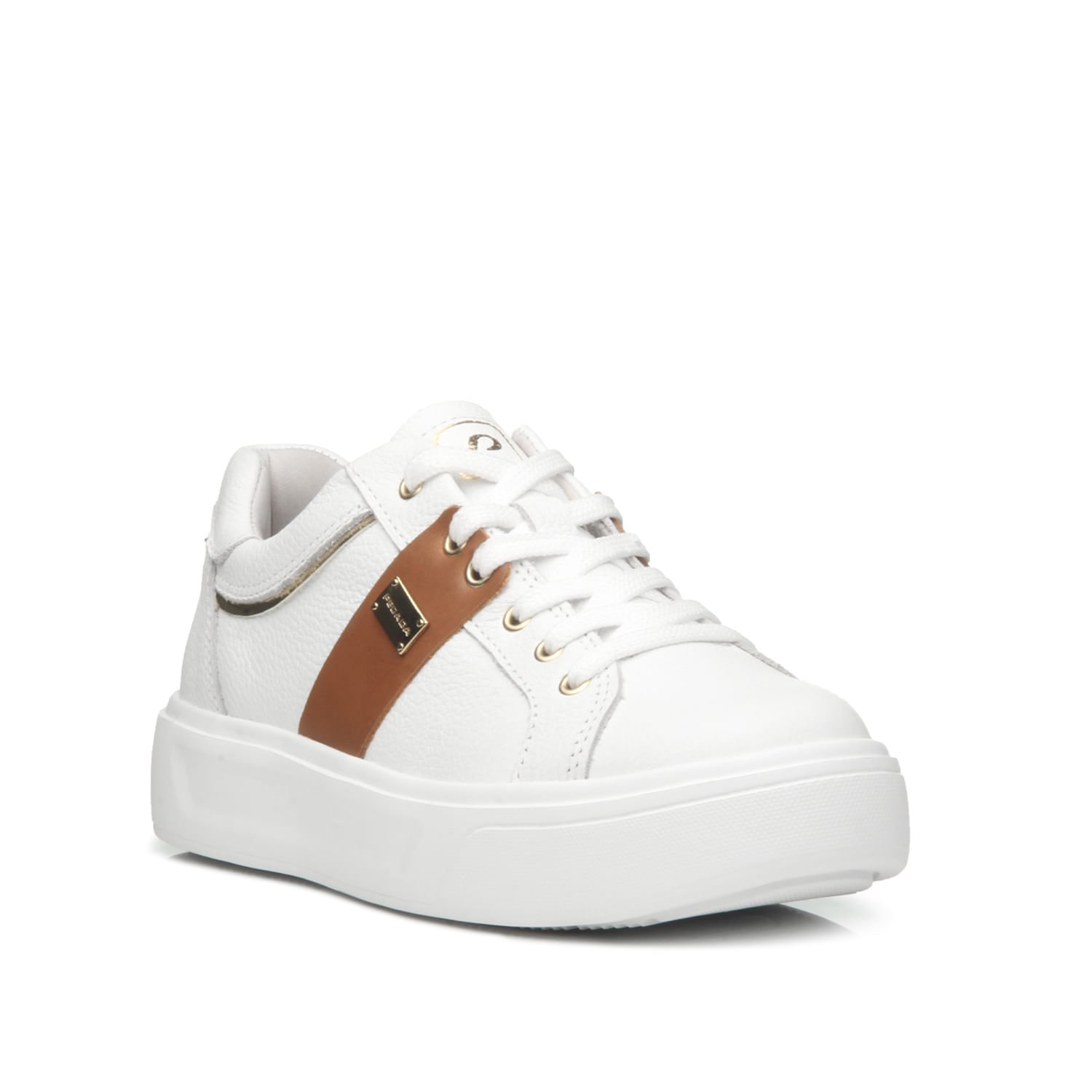 Tenis Pegada Feminino em Couro Branco 211203-01 Branco 3