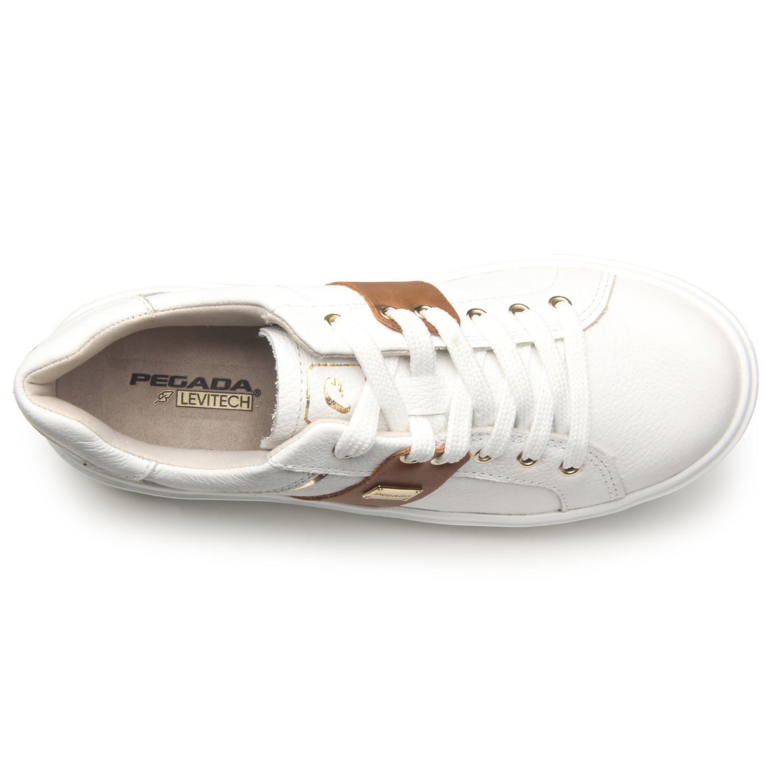Tenis Pegada Feminino em Couro Branco 211203-01 Branco 6
