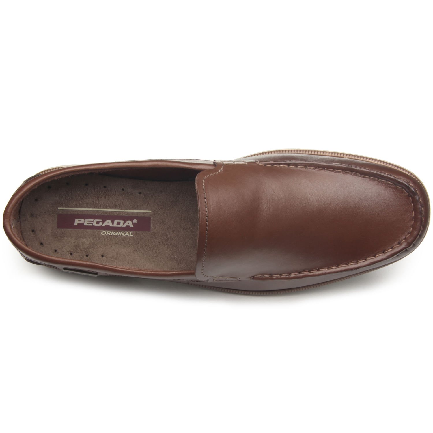 Mocassim Pegada Masculino em Couro Pinhao 141903-01 Marrom 6