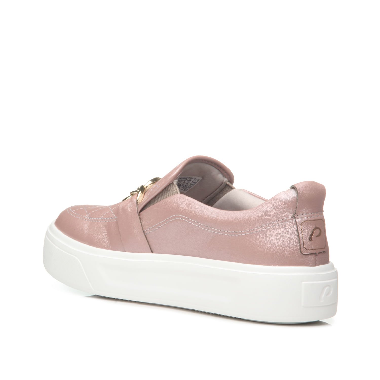 Tênis Pegada Slip on em couro Feminino Rosa 4