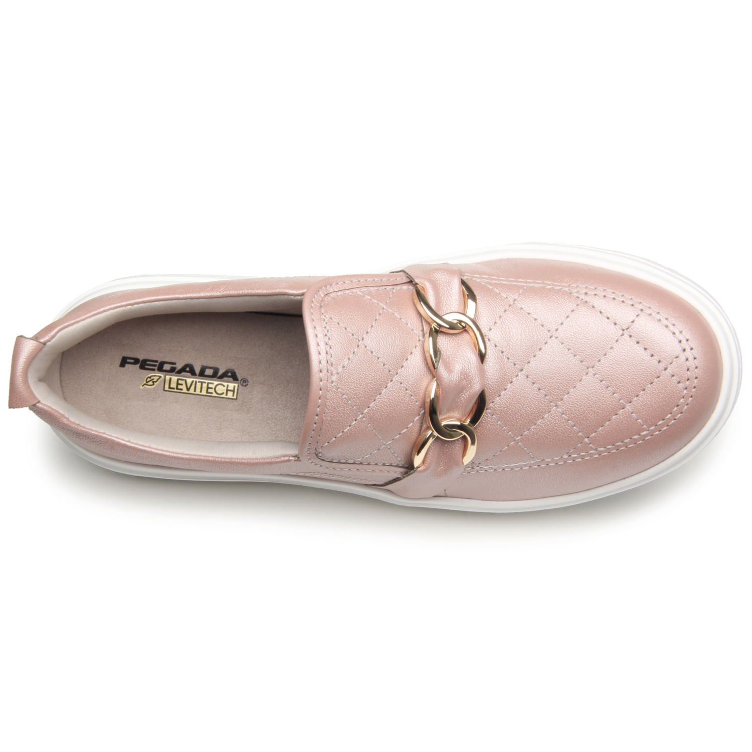 Tênis Pegada Slip on em couro Feminino Rosa 7