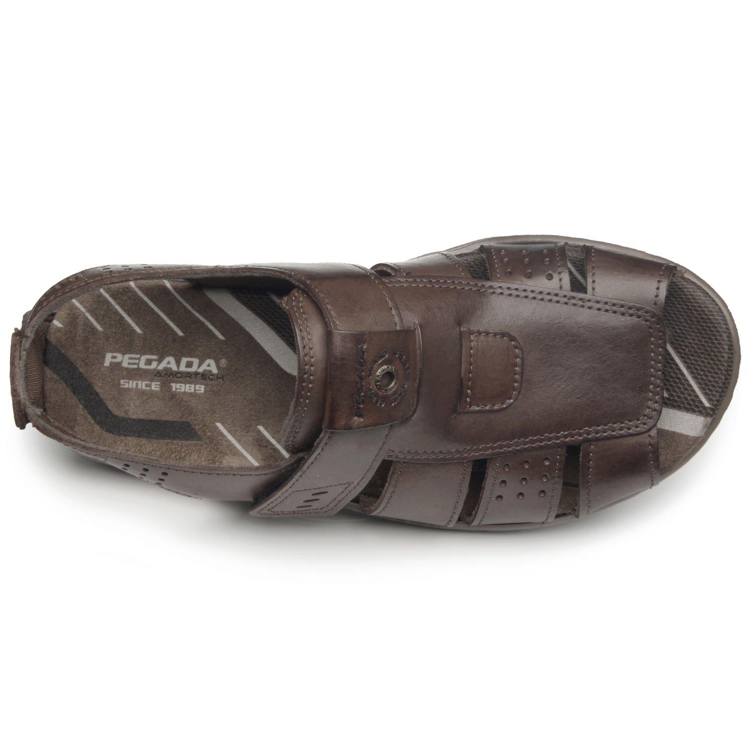 Sandalia Pegada Masculina em Couro Cravo 132256-03 Marrom 7