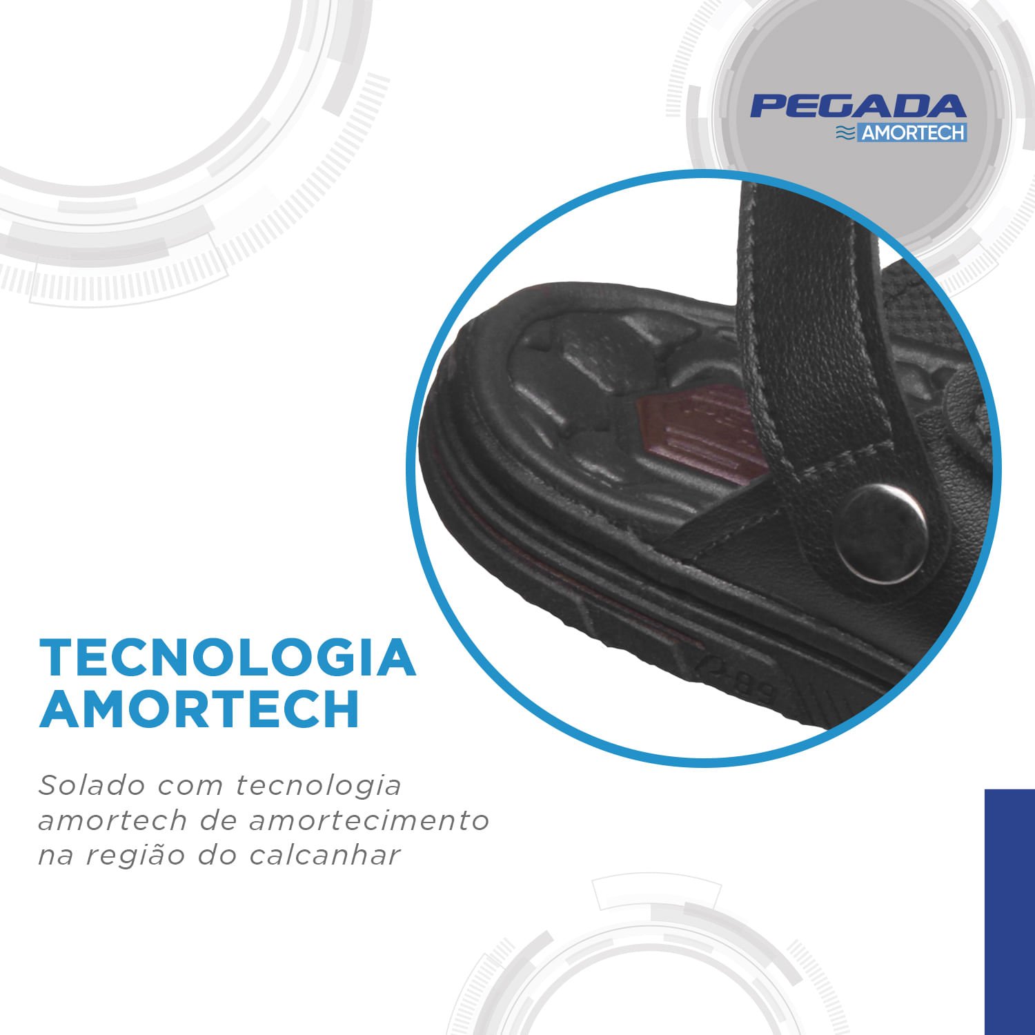 Chinelo Pegada Infantil em Microfibra Marinho 373301-03 Azul 5