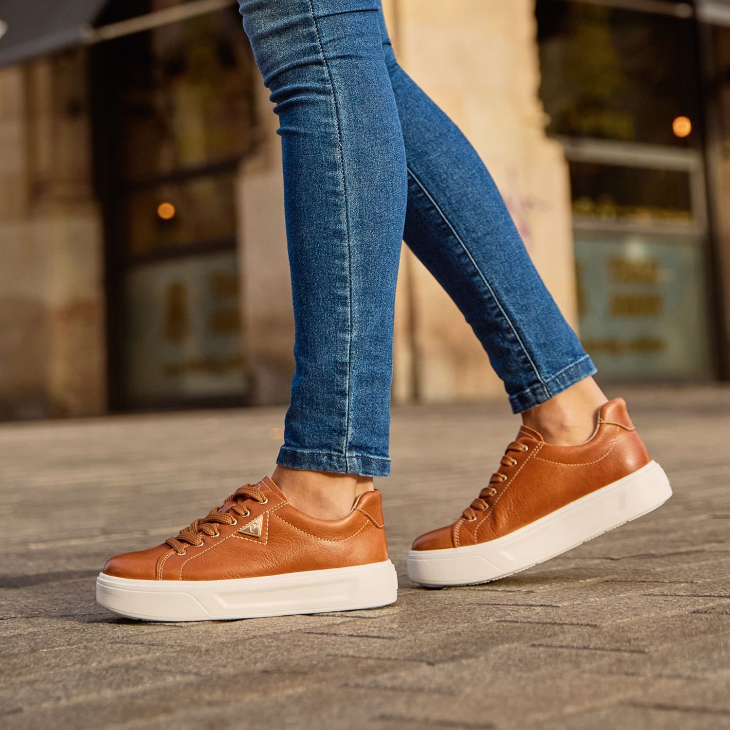 Tênis Pegada Feminino em Couro Whisky 211209-05 Marrom 2