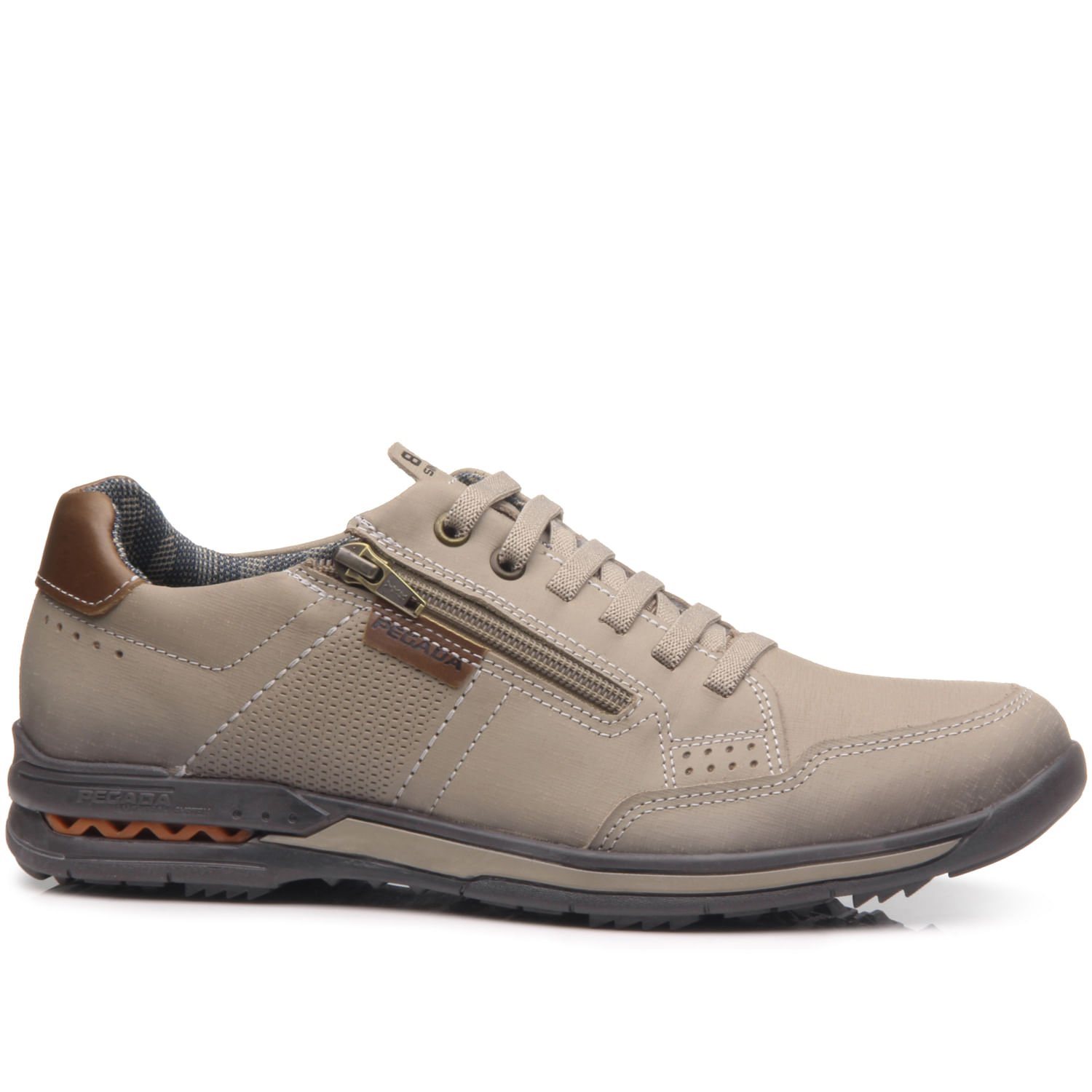 Sapatênis Pegada Masculino em Couro Areia 114861-04 Bege 1