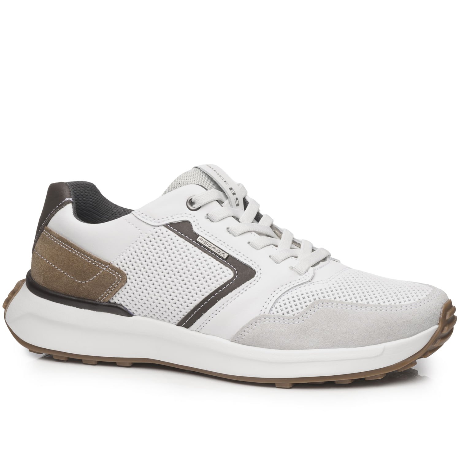 Tênis Casual Pegada Masculino em Couro Branco 110705-02 Branco 1