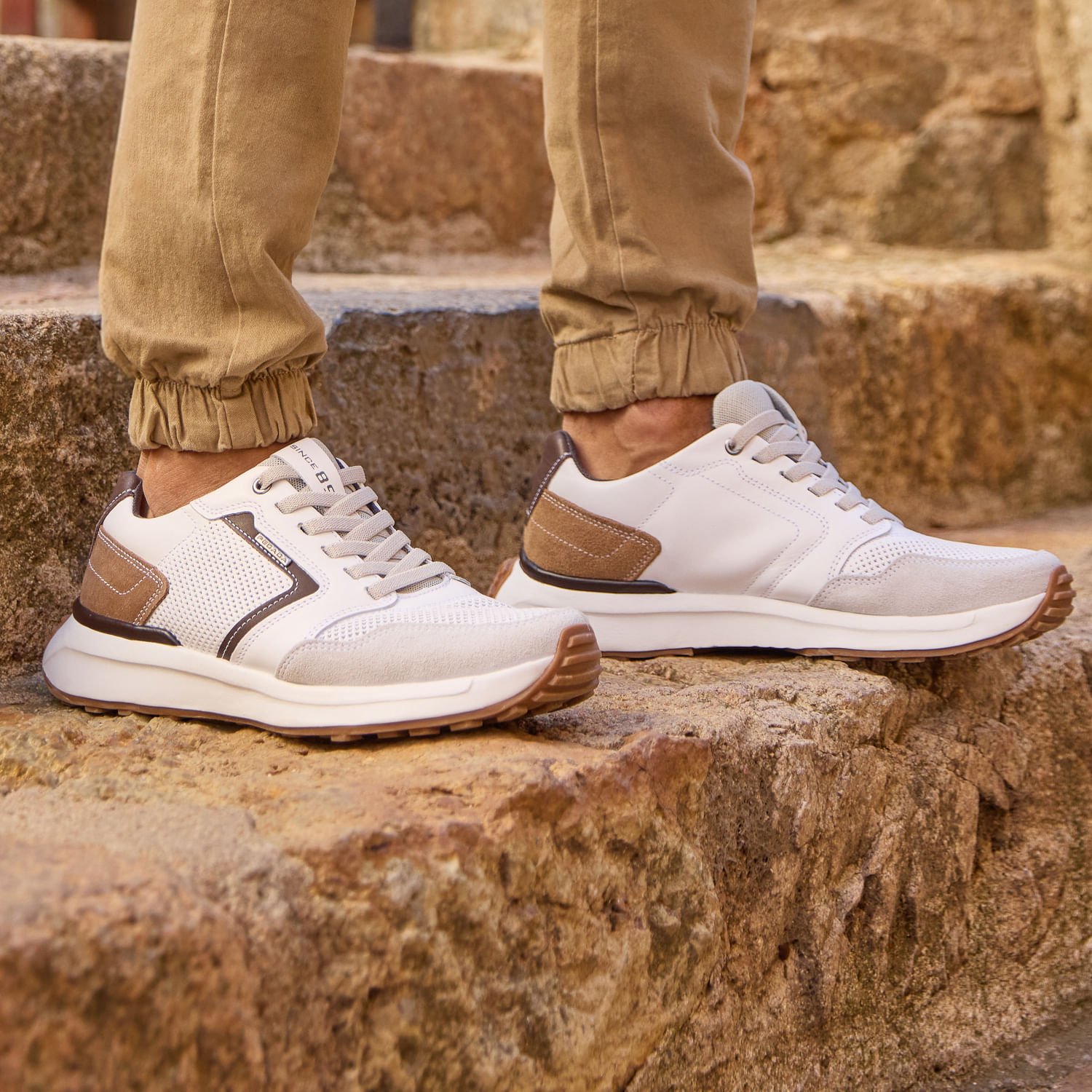 Tênis Casual Pegada Masculino em Couro Branco 110705-02 Branco 2