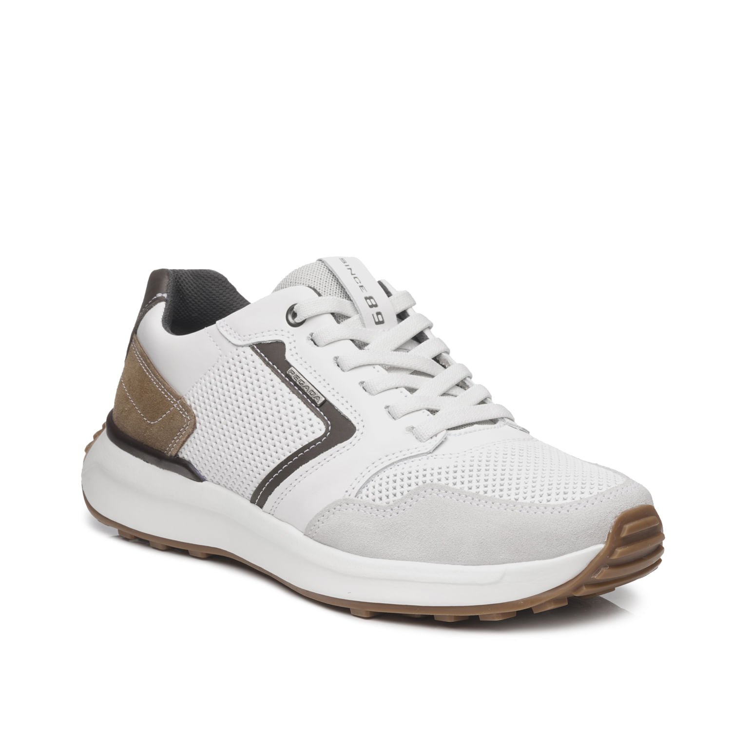 Tênis Casual Pegada Masculino em Couro Branco 110705-02 Branco 3