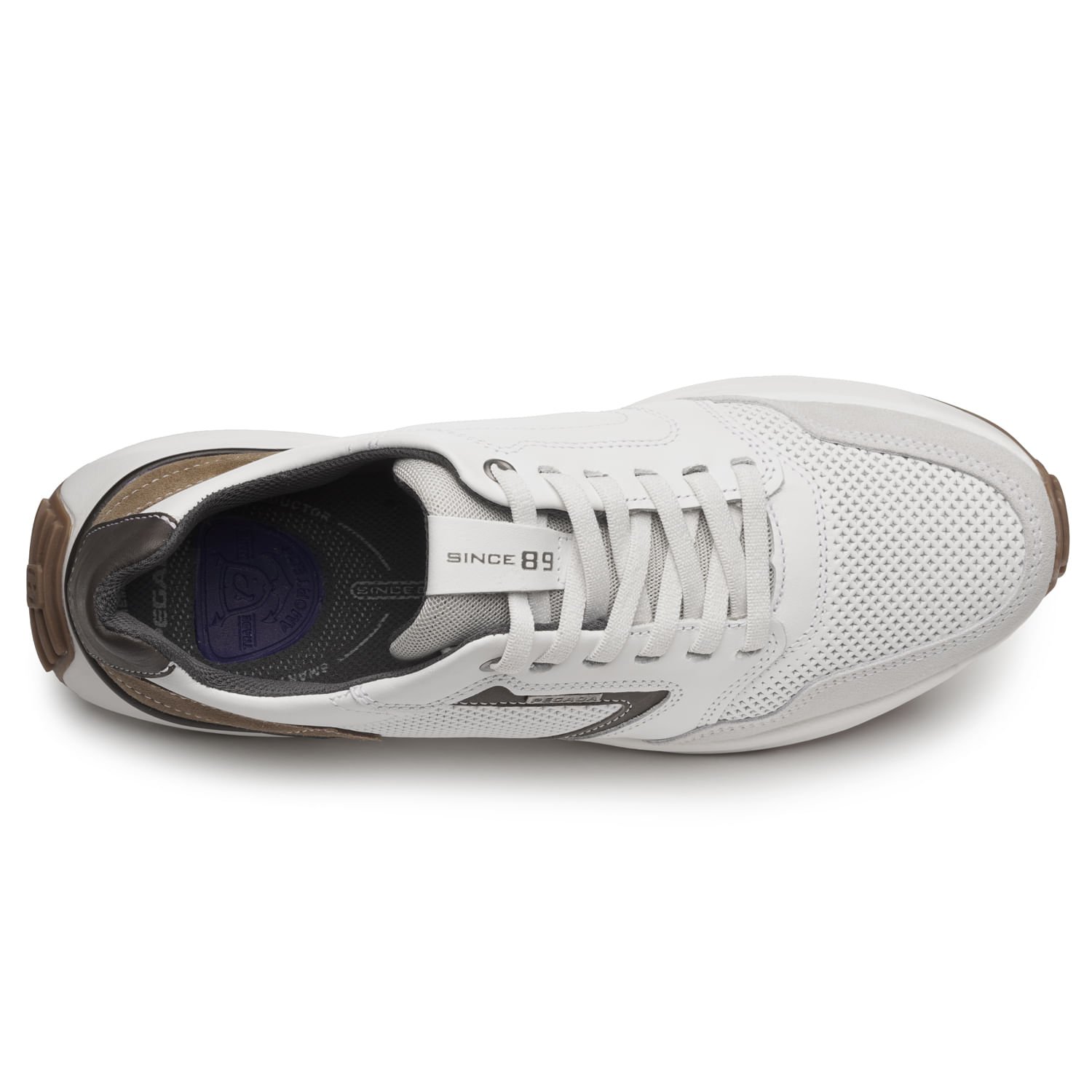 Tênis Casual Pegada Masculino em Couro Branco 110705-02 Branco 7