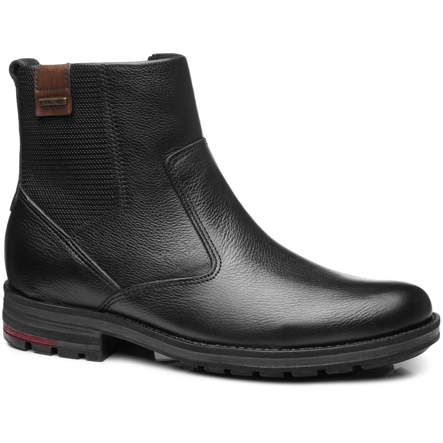 Bota Pegada Masculino em Couro Preto 181351-02 Preto