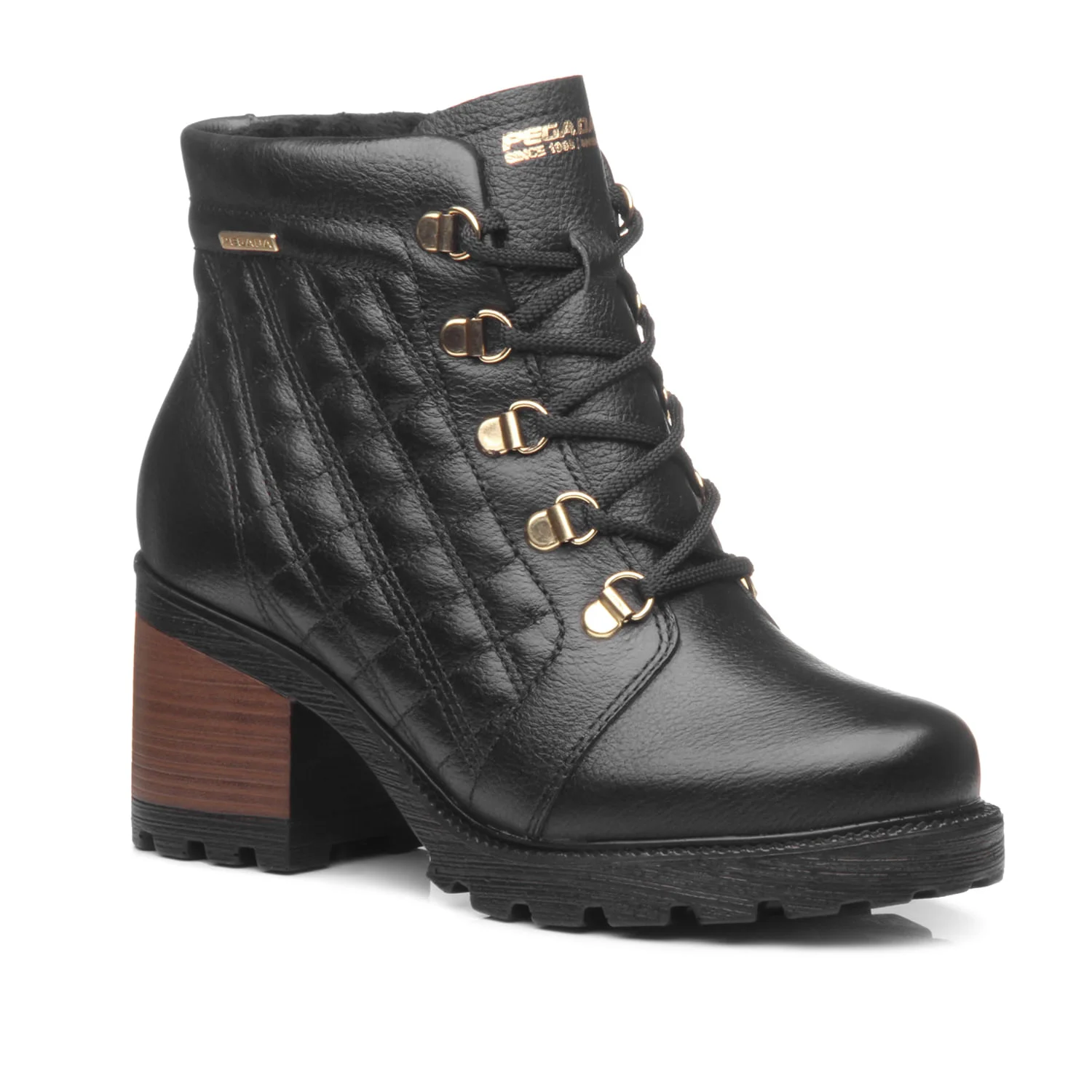 Coturno Pegada Feminino em Couro Preto 281308-05 Preto 3