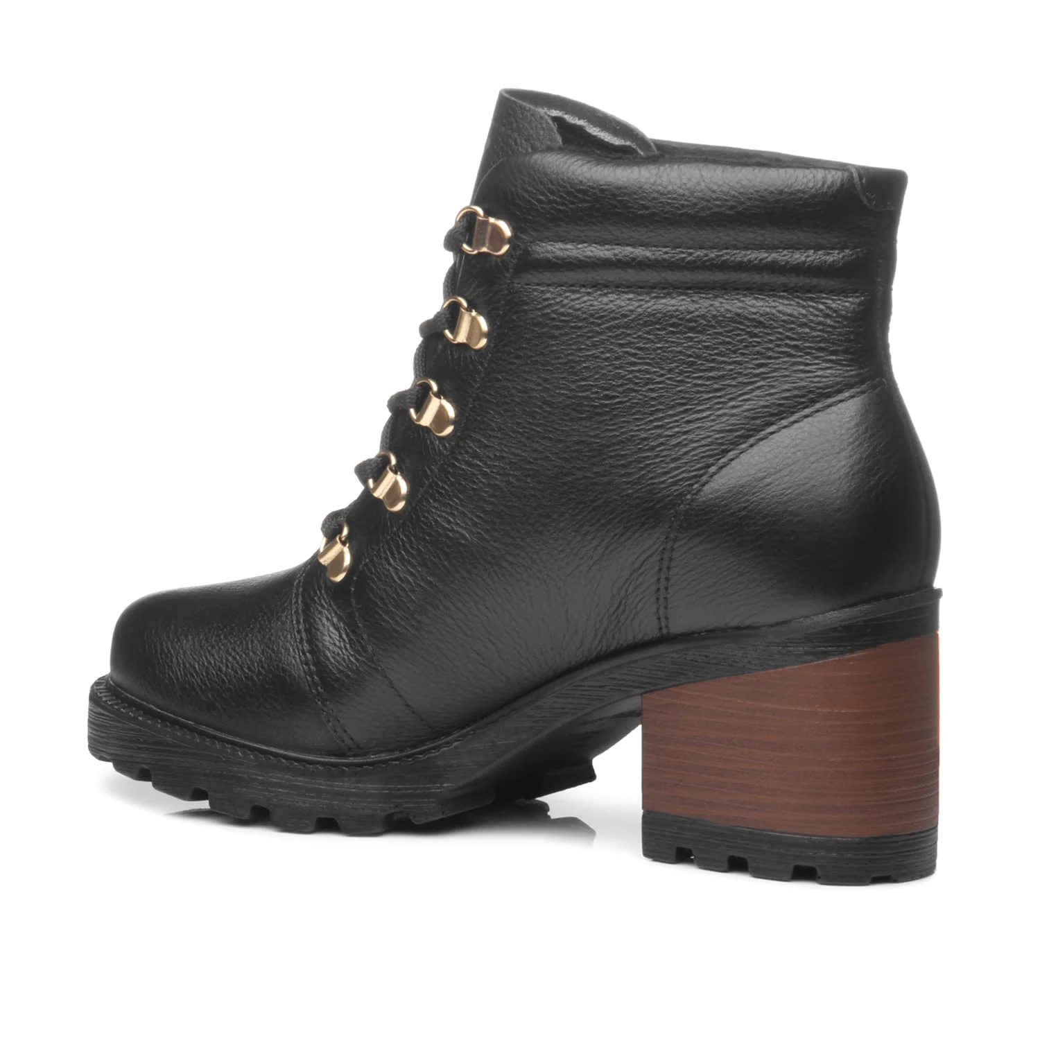 Coturno Pegada Feminino em Couro Preto 281308-05 Preto 4