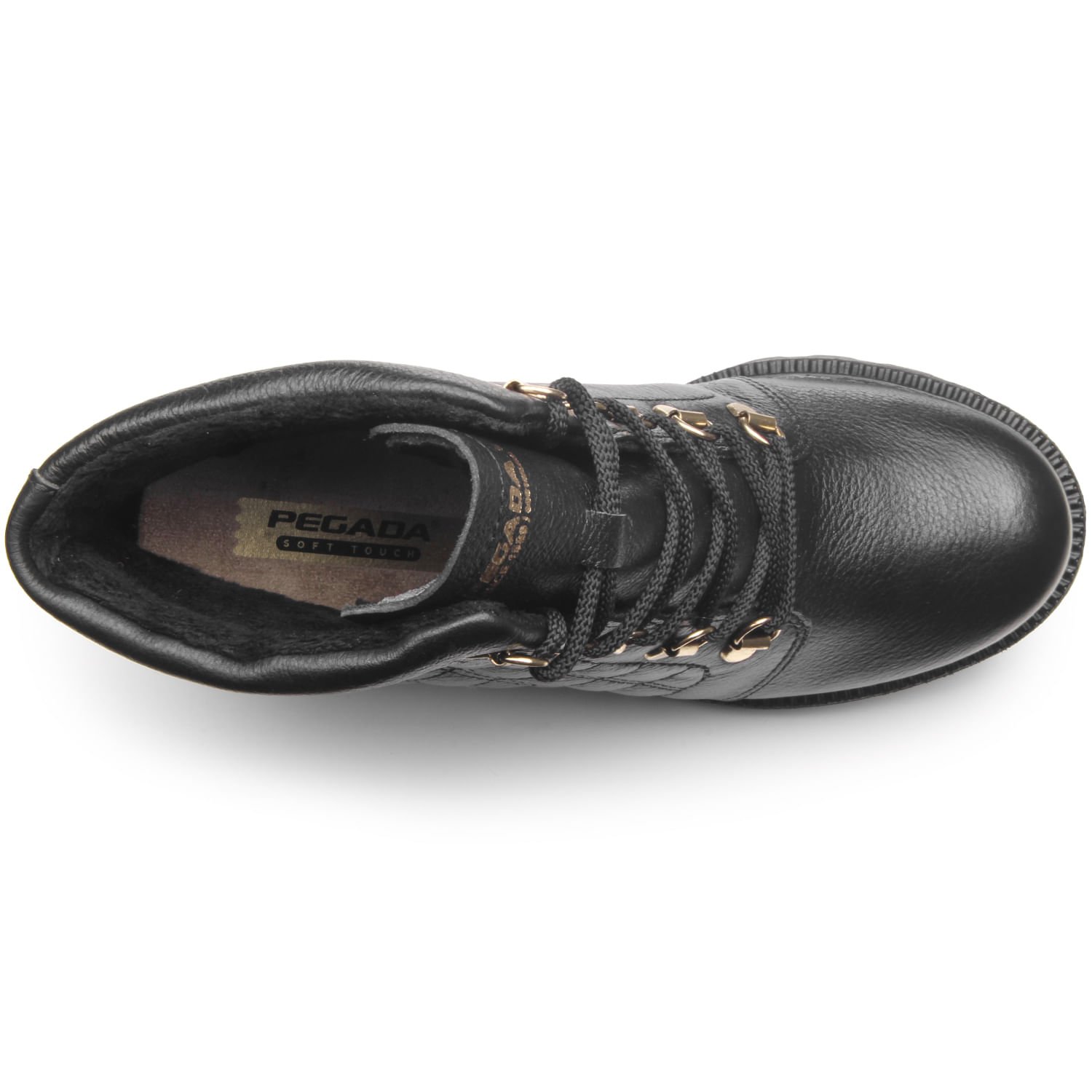 Coturno Pegada Feminino em Couro Preto 281308-05 Preto 6