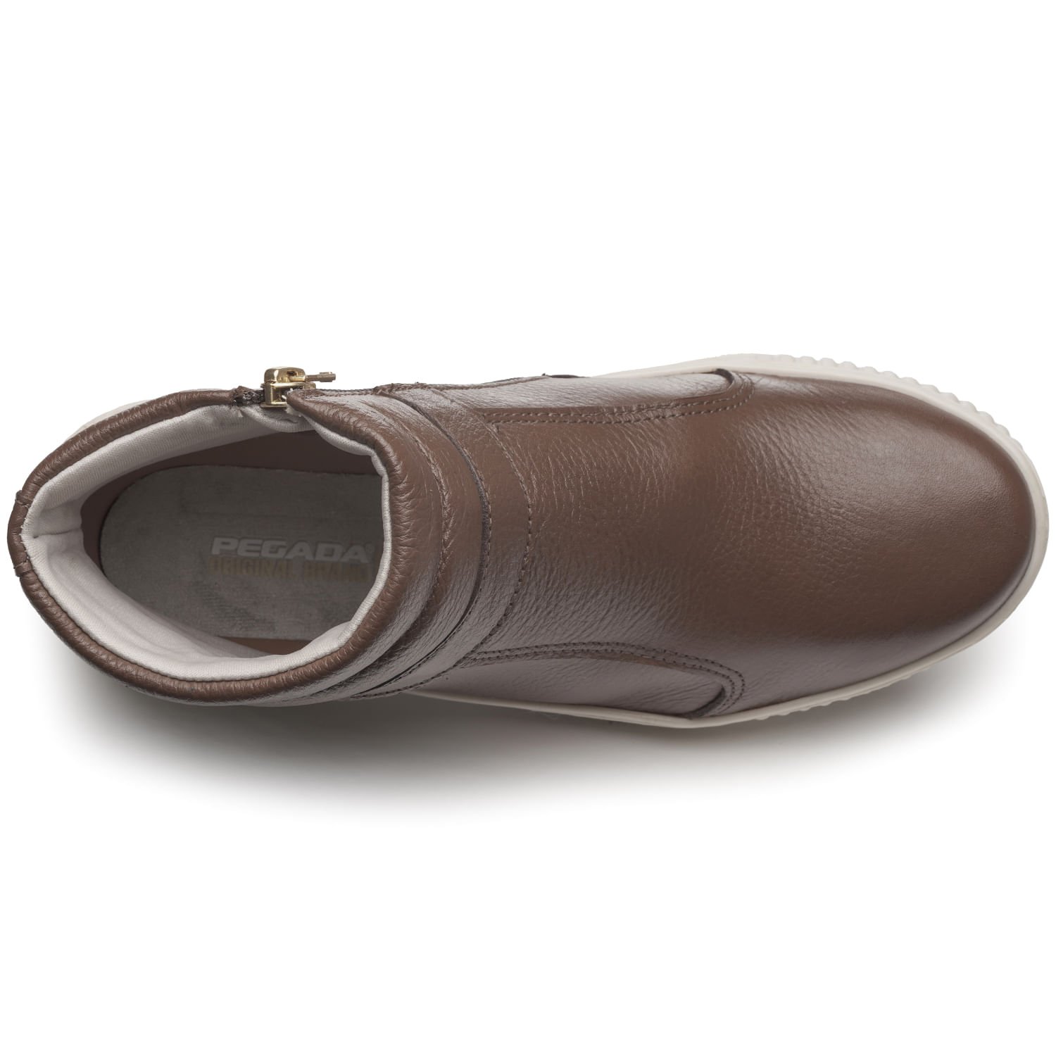 Tênis Pegada Feminino em Couro Toffe 219019-02 Marrom