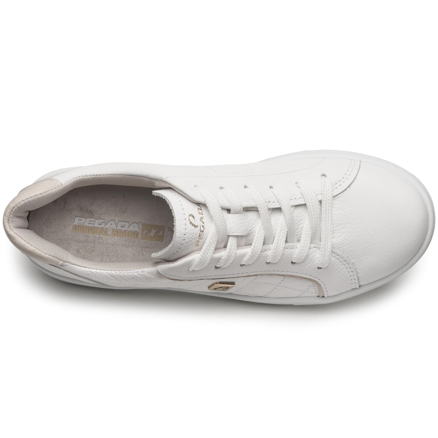 Tênis Pegada Feminino em Couro Branco 211153-01 Branco 6